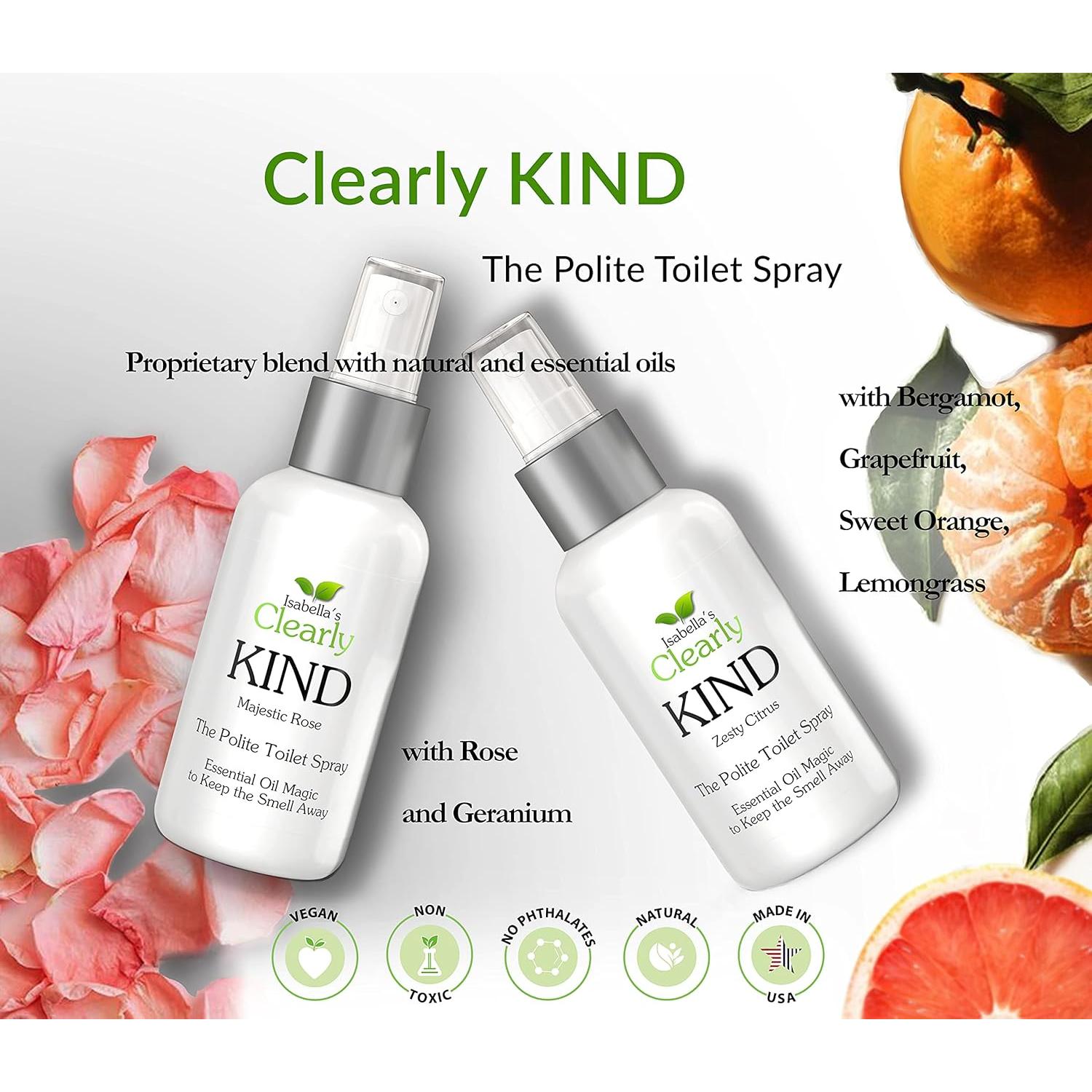 Spray Eliminador de Olores para Inodoro Clearly KIND 118 ml Rosa