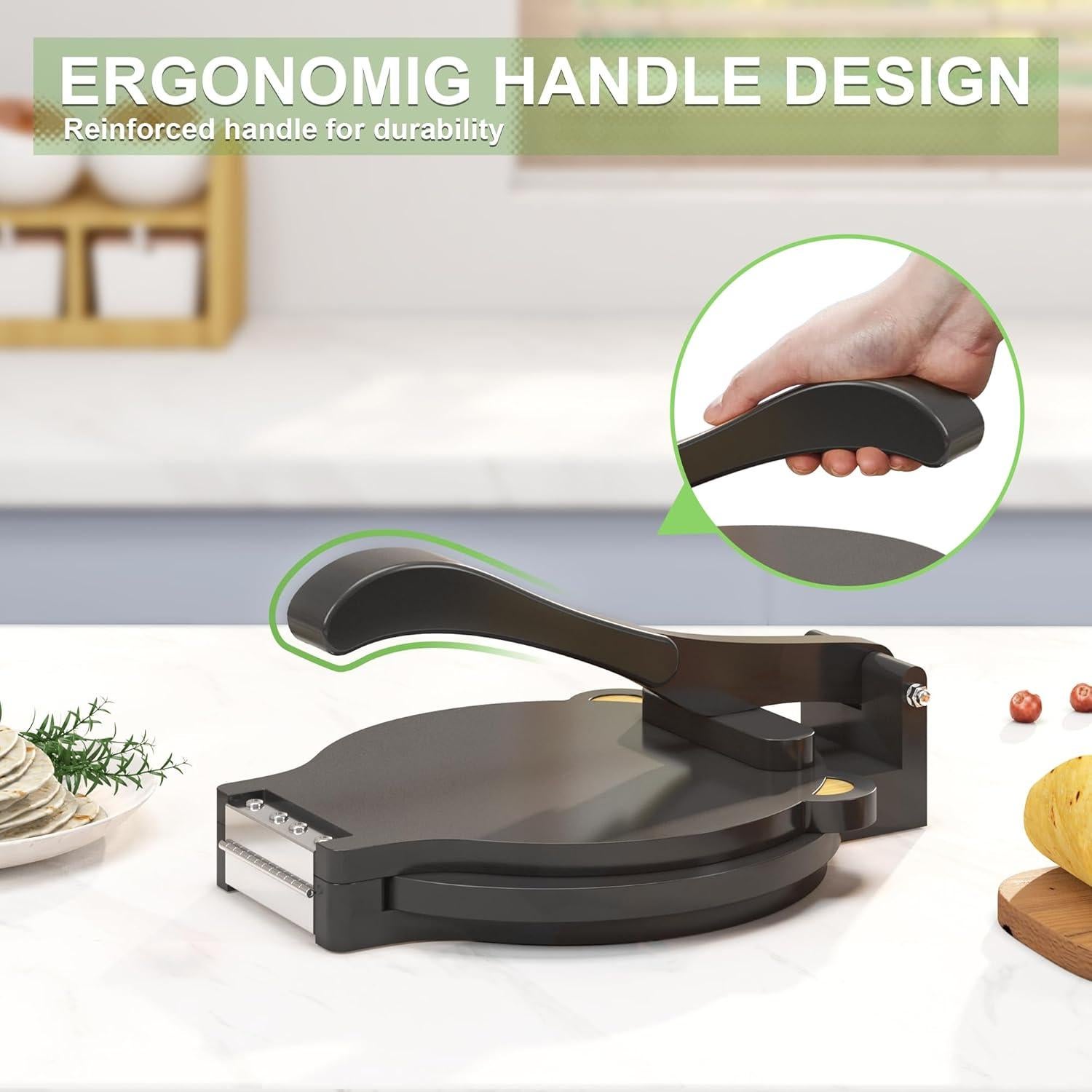 Prensa de Tortilla de Bambú 25.4 cm con 50 Papeles Pergamino