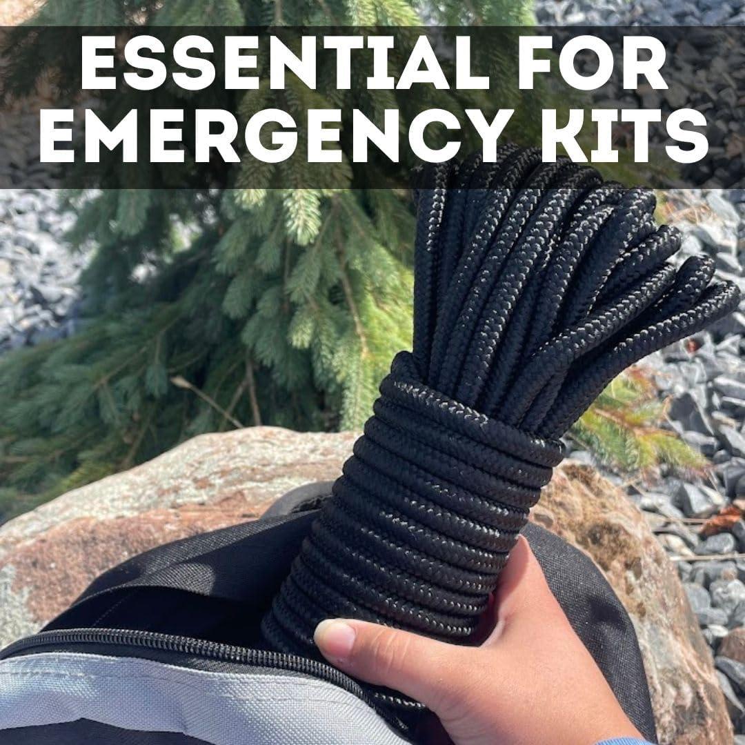 Cuerda de Camping Nylon 9mm 15 Metros Emergency Zone Negra