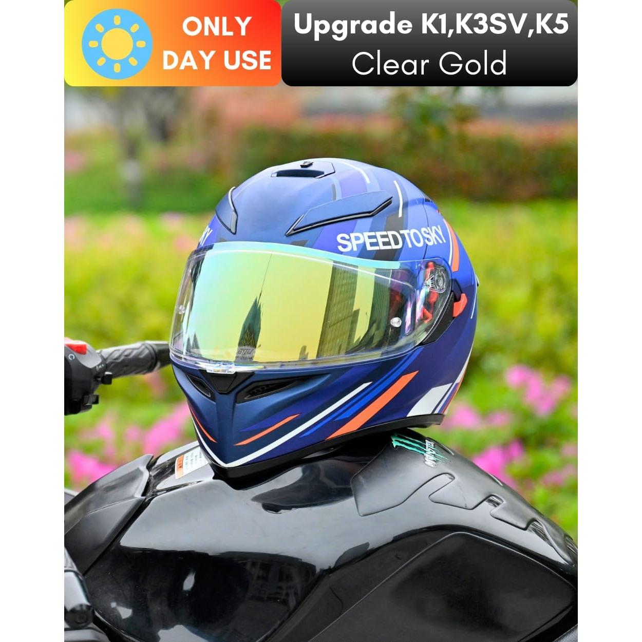 Visera de Casco Logto K1 Upgrade Dorado Claro - Reemplazo AGV