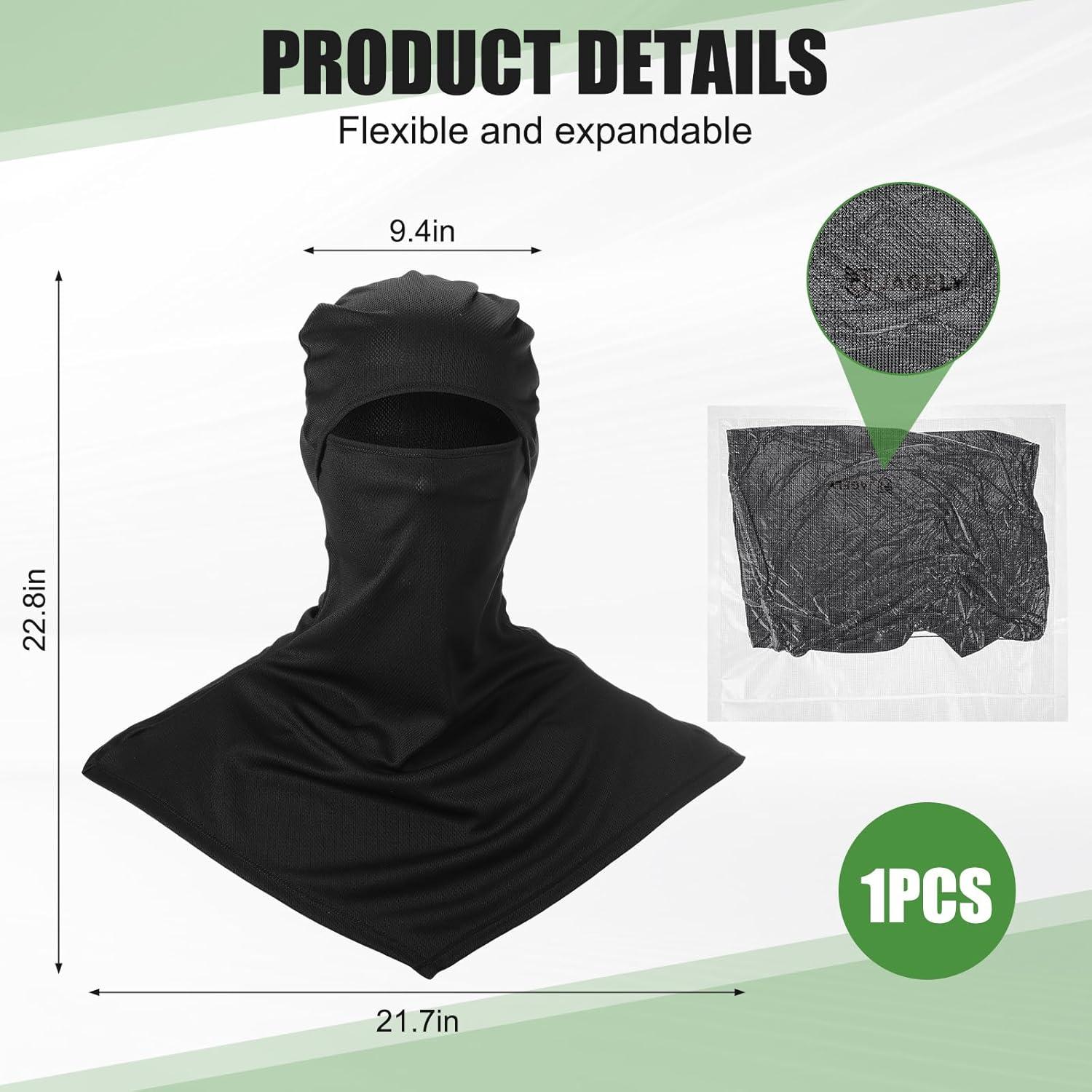 Máscara Balaclava JaGely Negra para Protección Solar y Viento