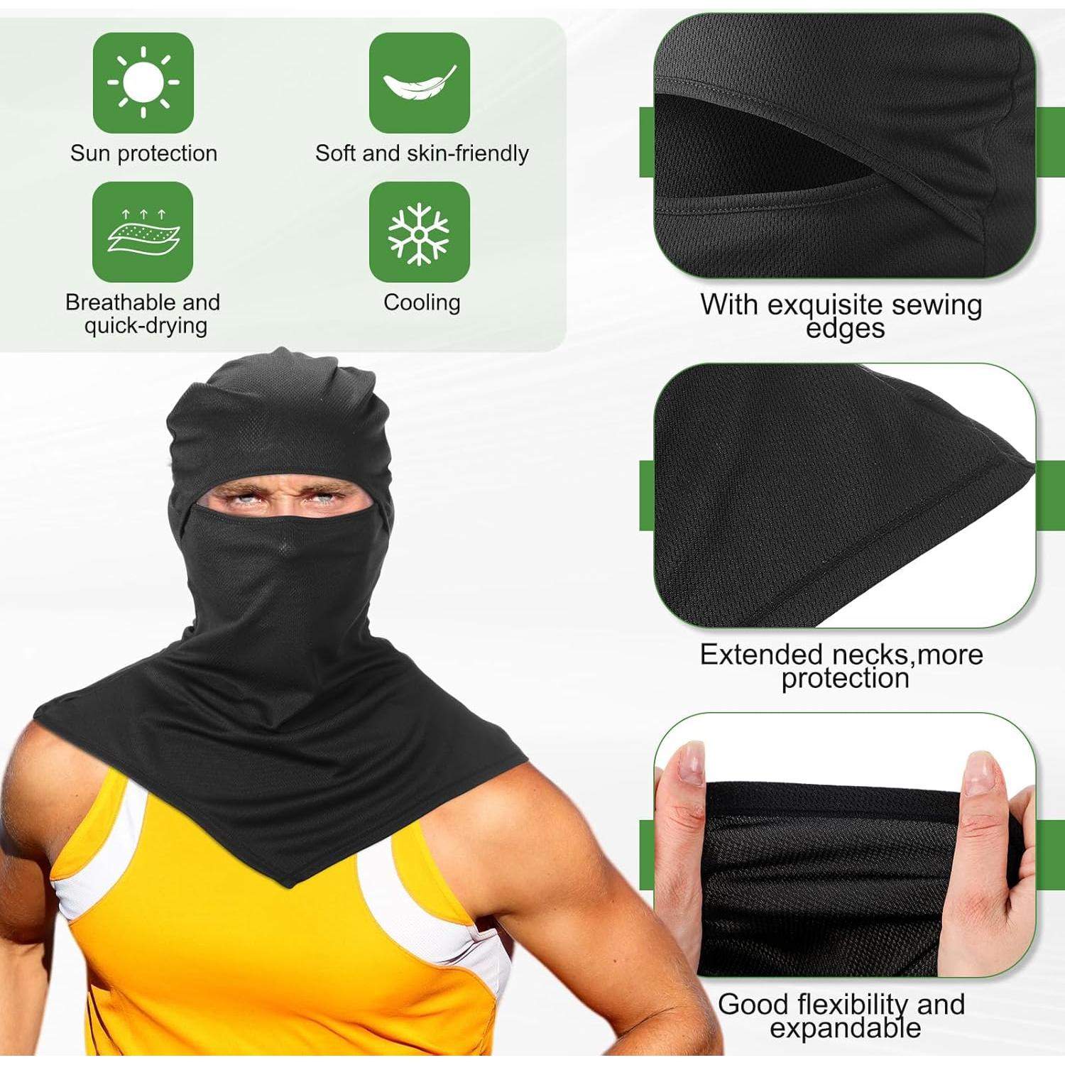Máscara Balaclava JaGely Negra para Protección Solar y Viento