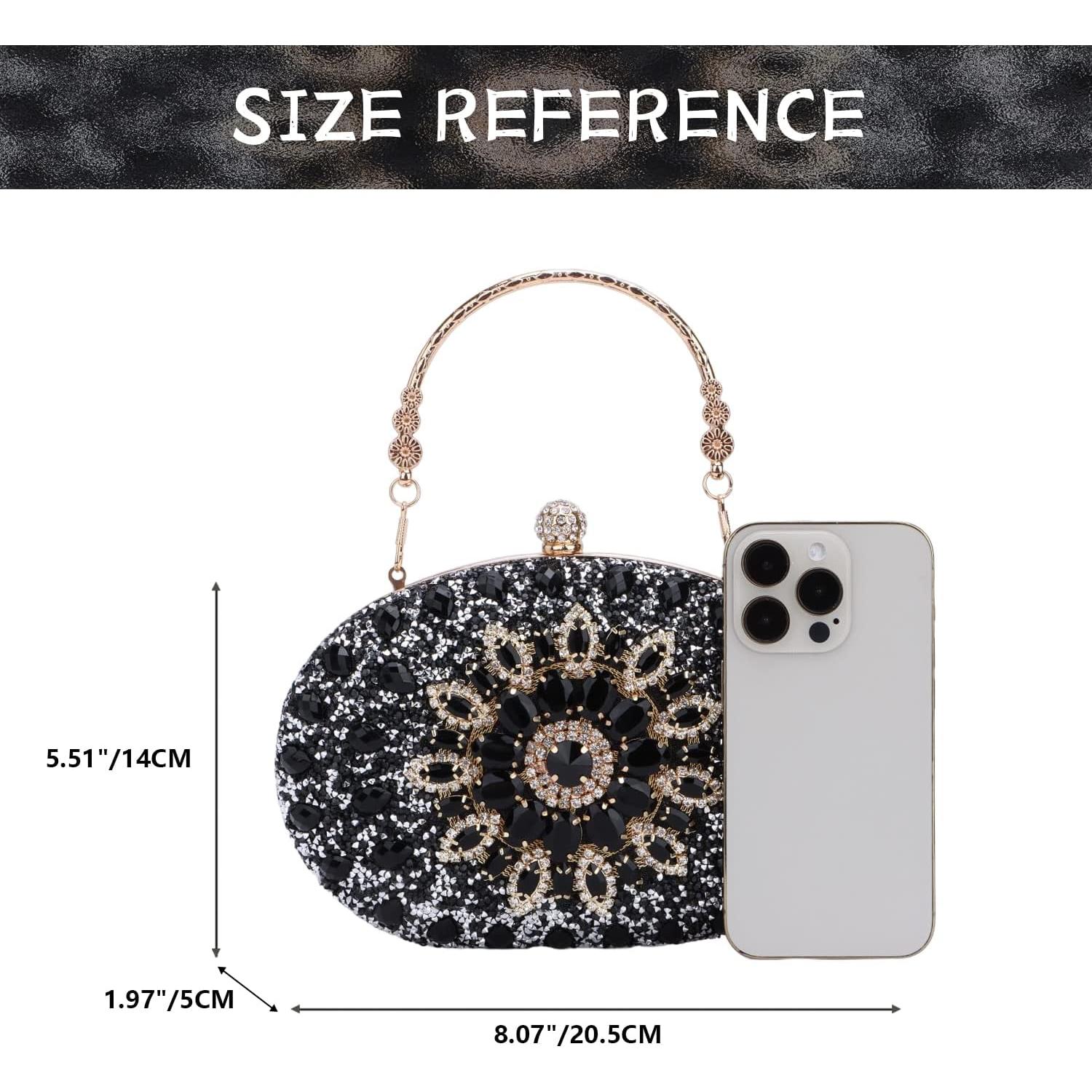 Bolso de mano de cristal Lanpet con rhinestones para mujer