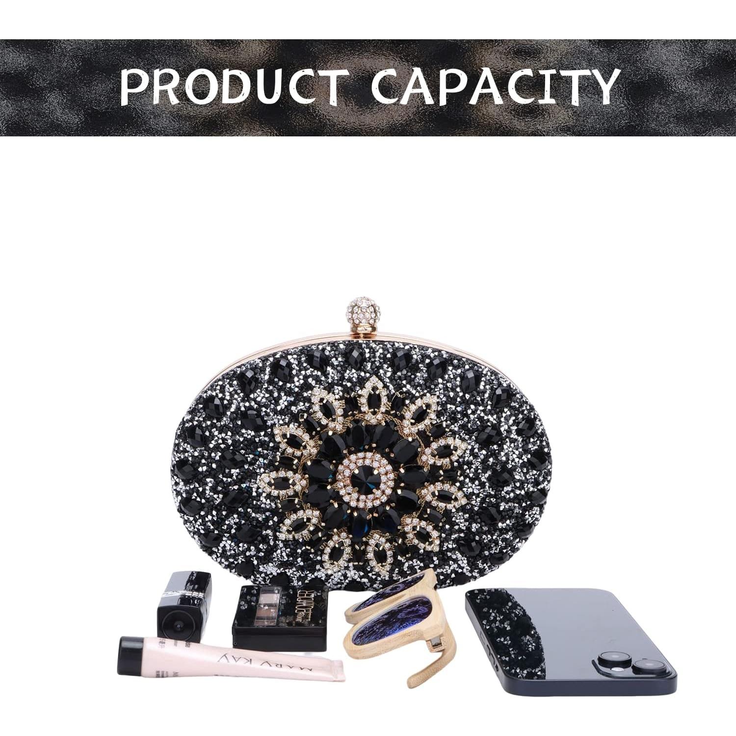 Bolso de mano de cristal Lanpet con rhinestones para mujer