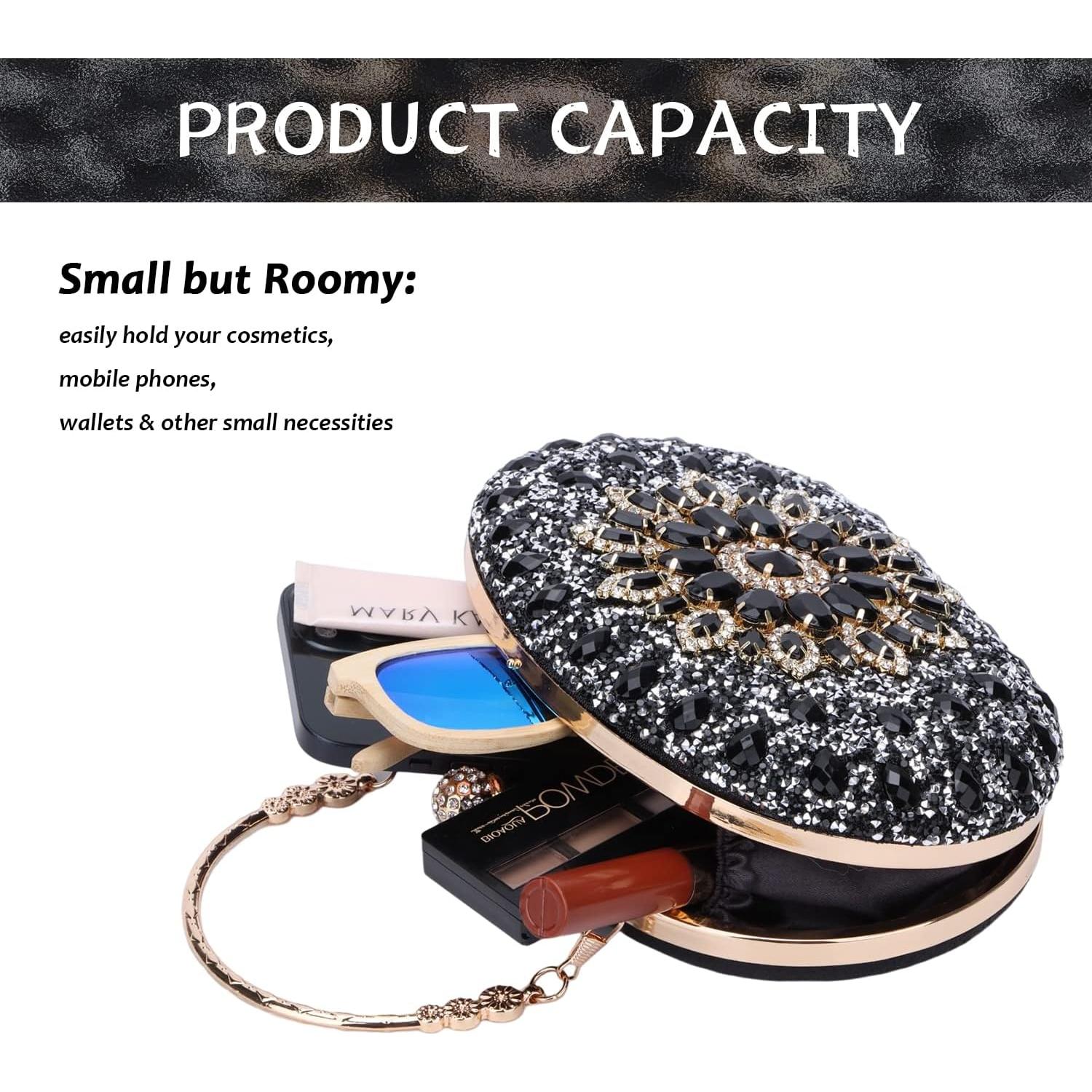 Bolso de mano de cristal Lanpet con rhinestones para mujer