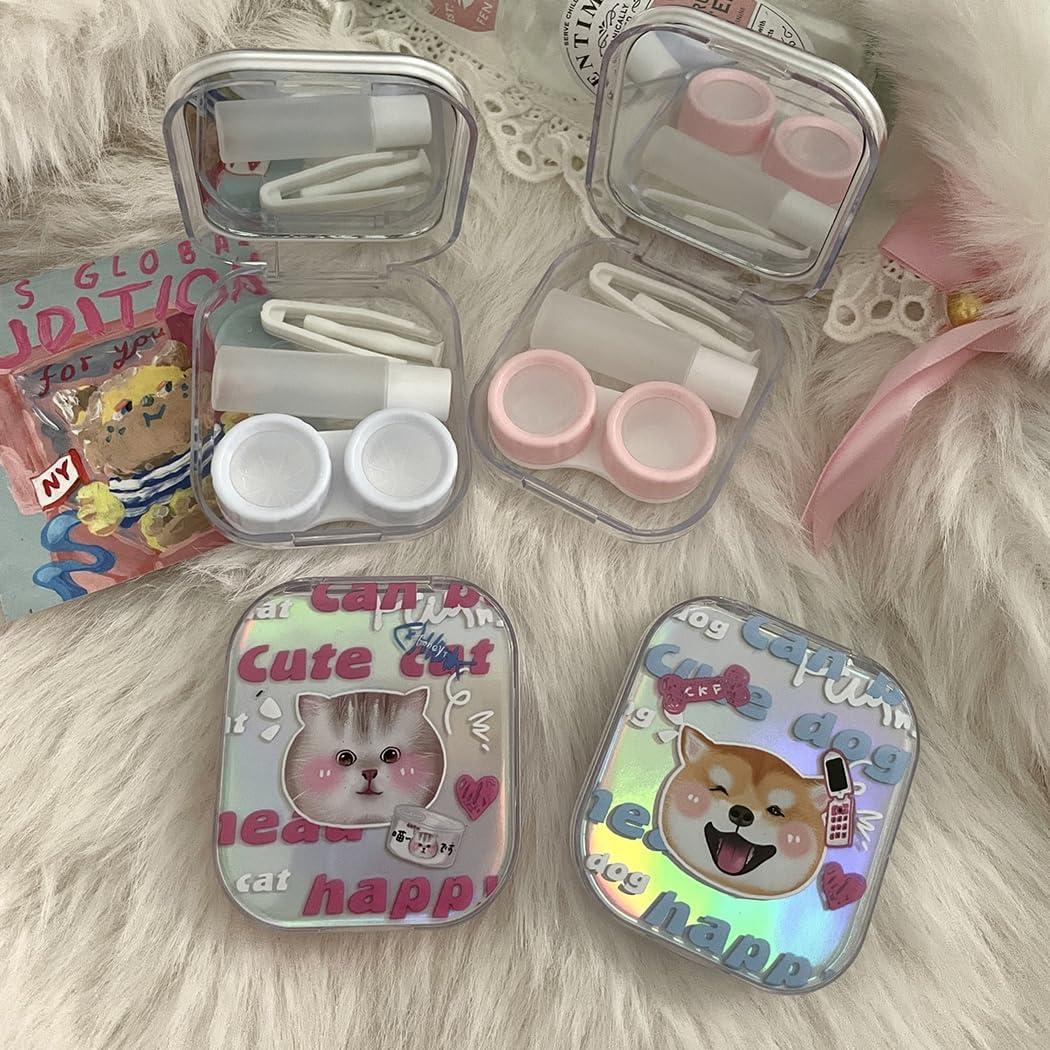 Estuche para Lentes de Contacto Vifirstew Gato Bonito con Espejo