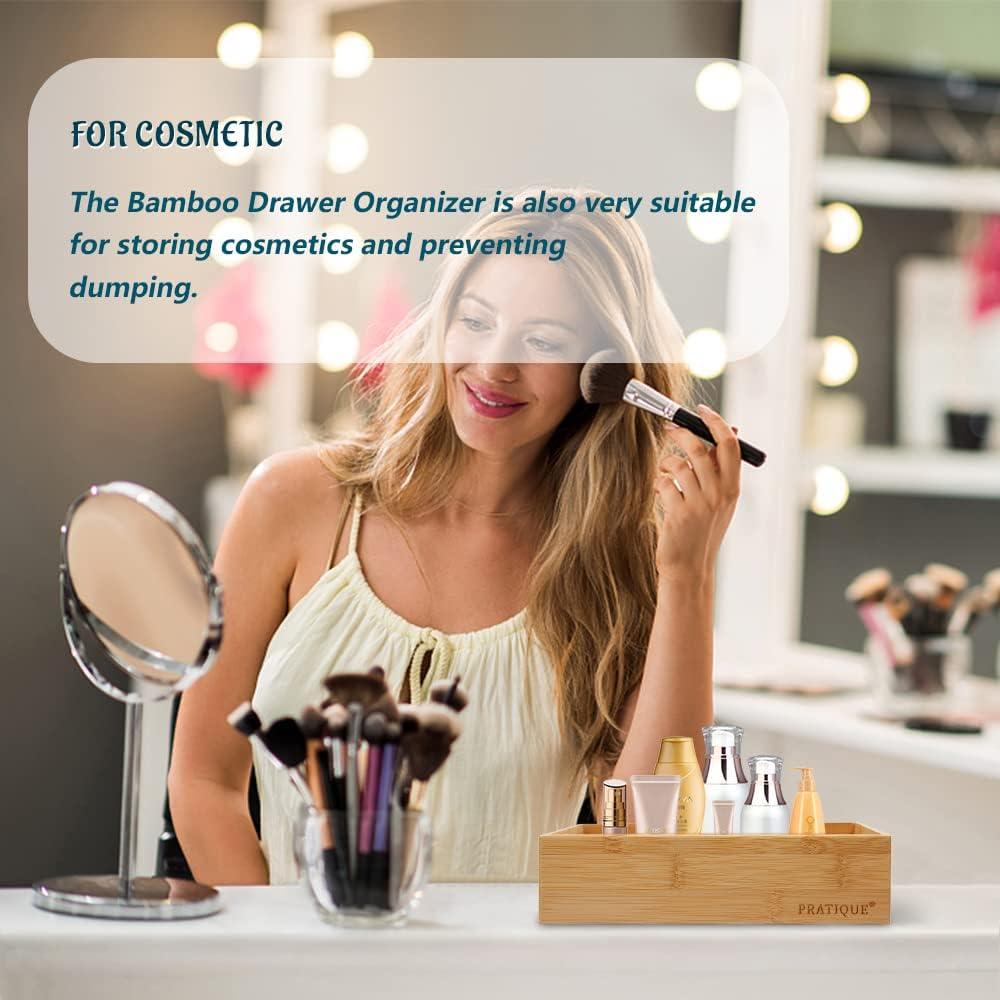 Organizador de Cajones de Bambú PRATIQUE 15x7.6x6.6 cm
