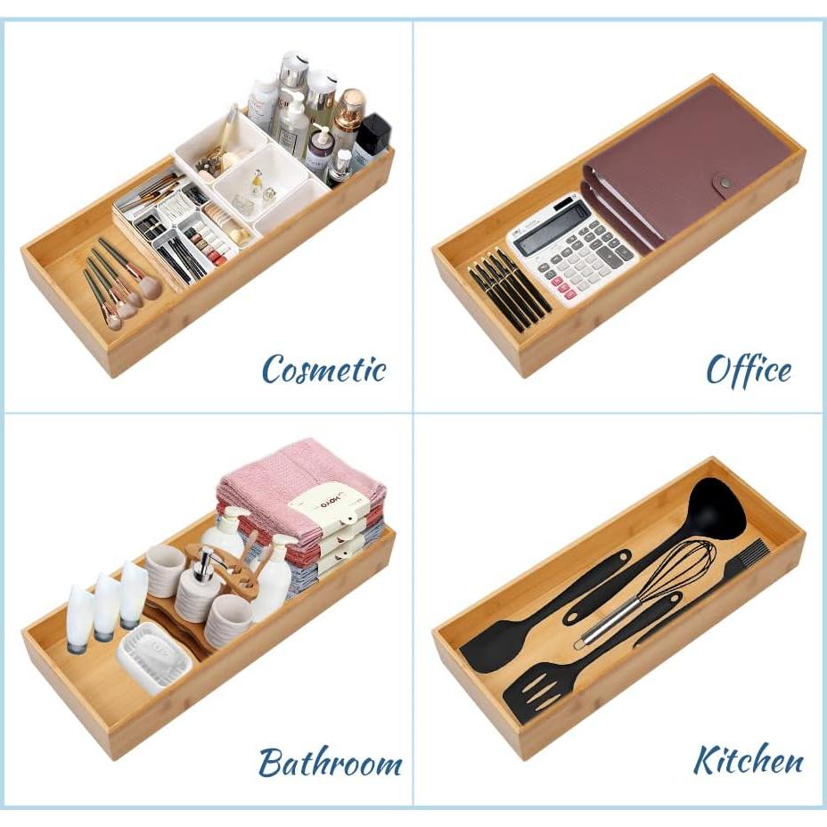 Organizador de Cajones de Bambú PRATIQUE 15x7.6x6.6 cm