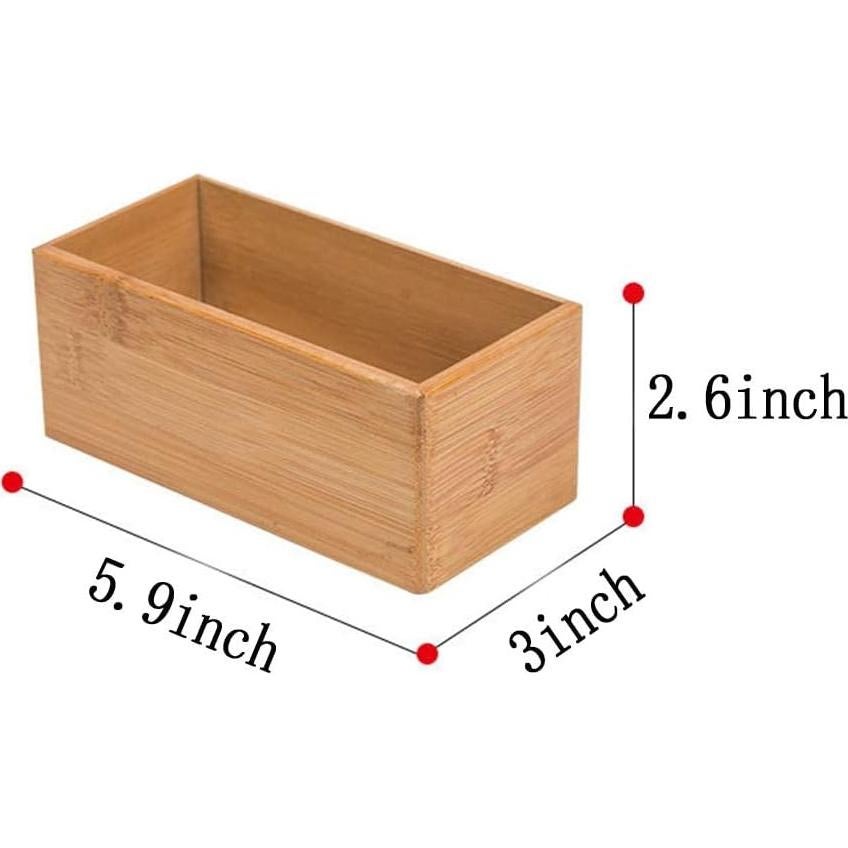 Organizador de Cajones de Bambú PRATIQUE 15x7.6x6.6 cm