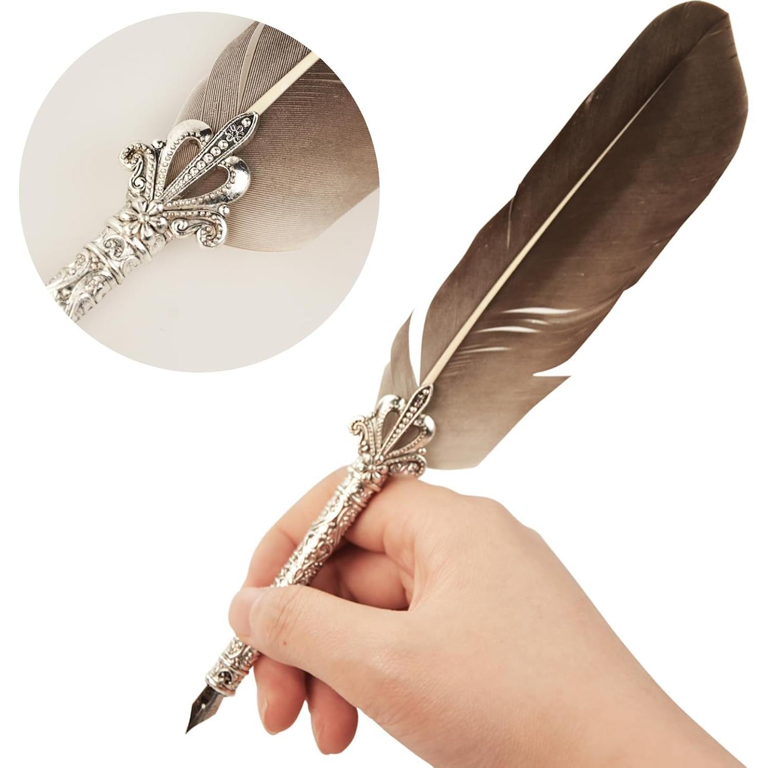 Conjunto de Pluma de Caligrafía Retro Flylin con Tintero y 5 Puntas