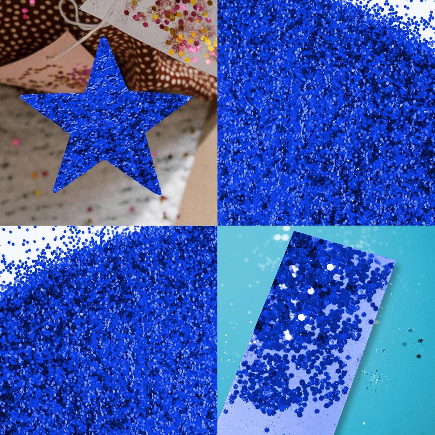 Polvo Brillante BAZIC 508g Azul para Manualidades y Slime