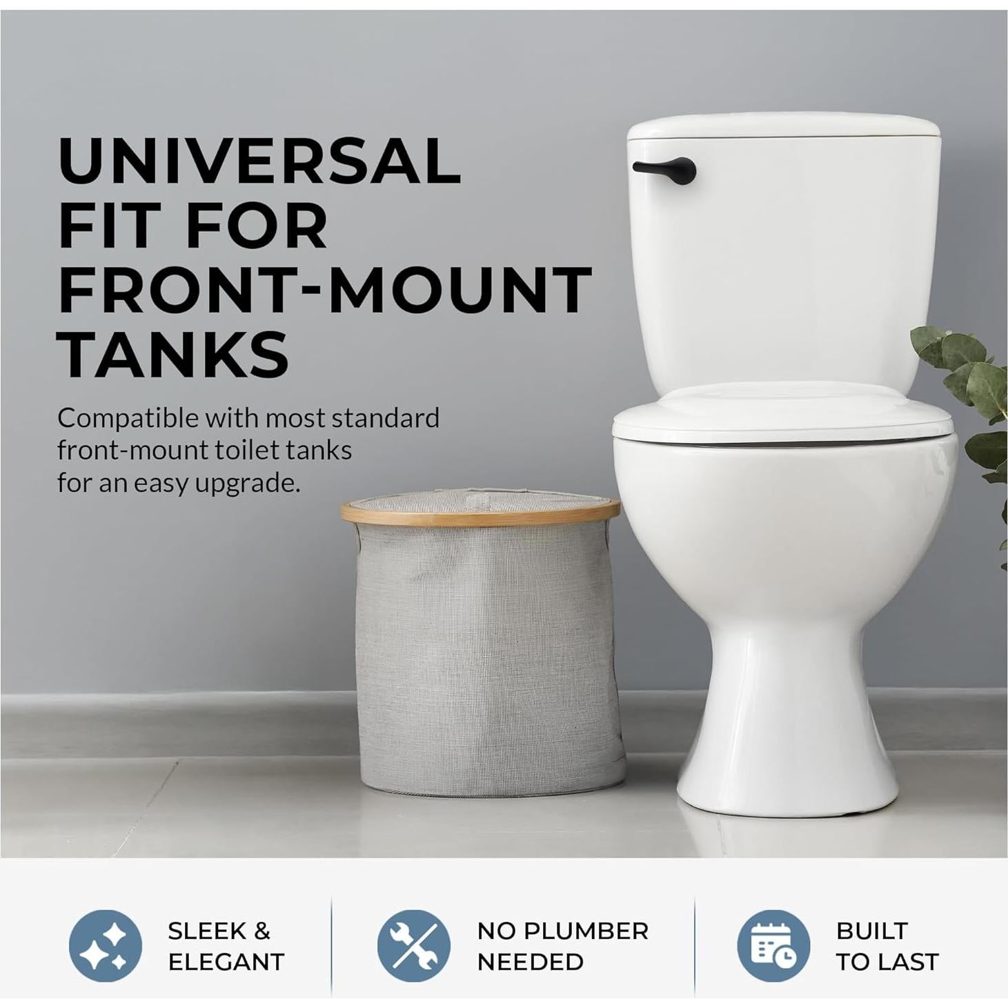 Mango de Inodoro Negro Qualihome - Montaje Frontal - Duradero