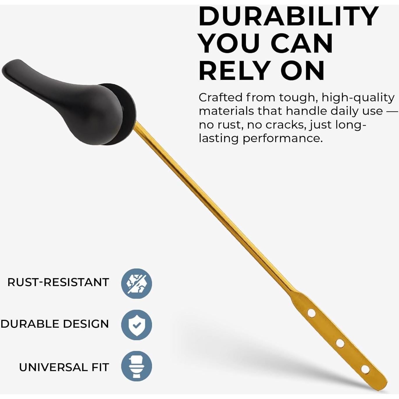 Mango de Inodoro Negro Qualihome - Montaje Frontal - Duradero