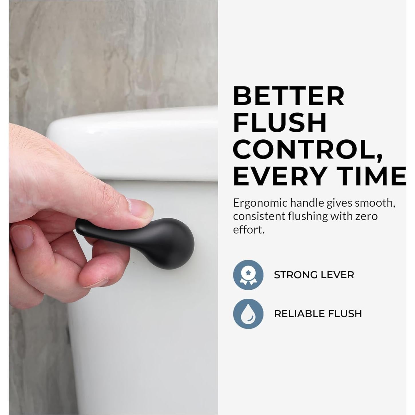 Mango de Inodoro Negro Qualihome - Montaje Frontal - Duradero