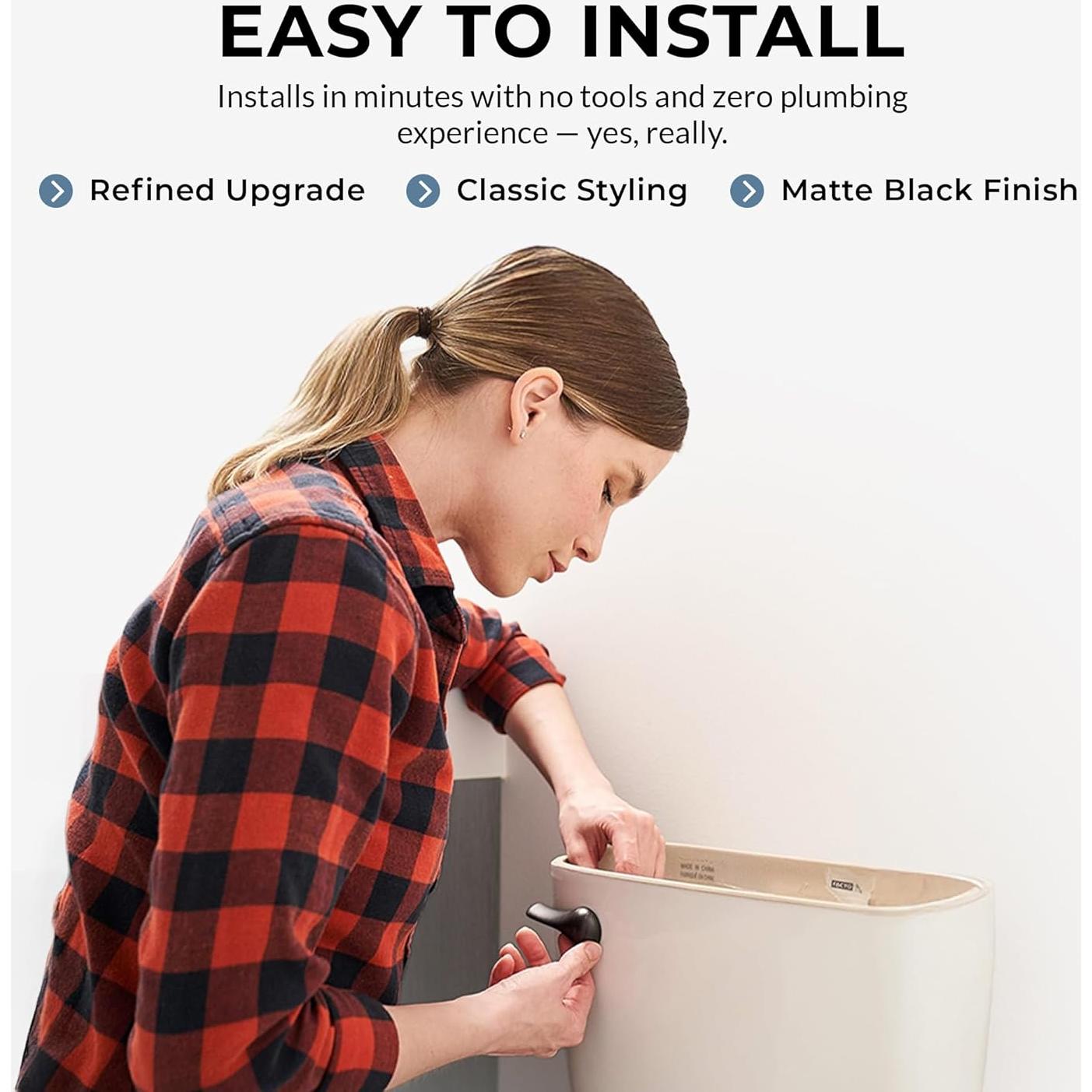 Mango de Inodoro Negro Qualihome - Montaje Frontal - Duradero