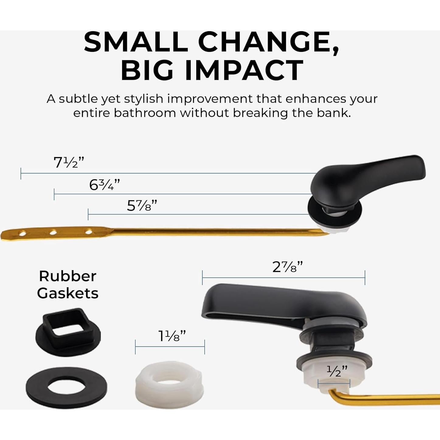 Mango de Inodoro Negro Qualihome - Montaje Frontal - Duradero