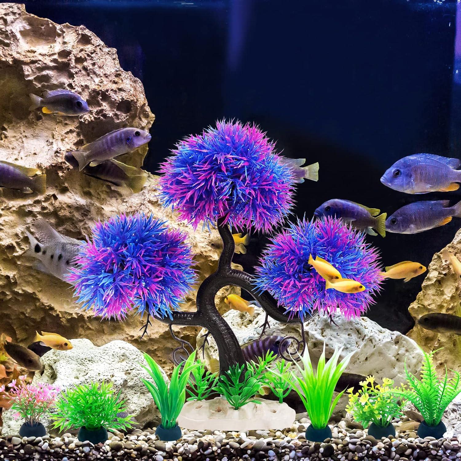 Decoraciones para Acuario Vtapliea - Plantas Artificiales 7 Piezas