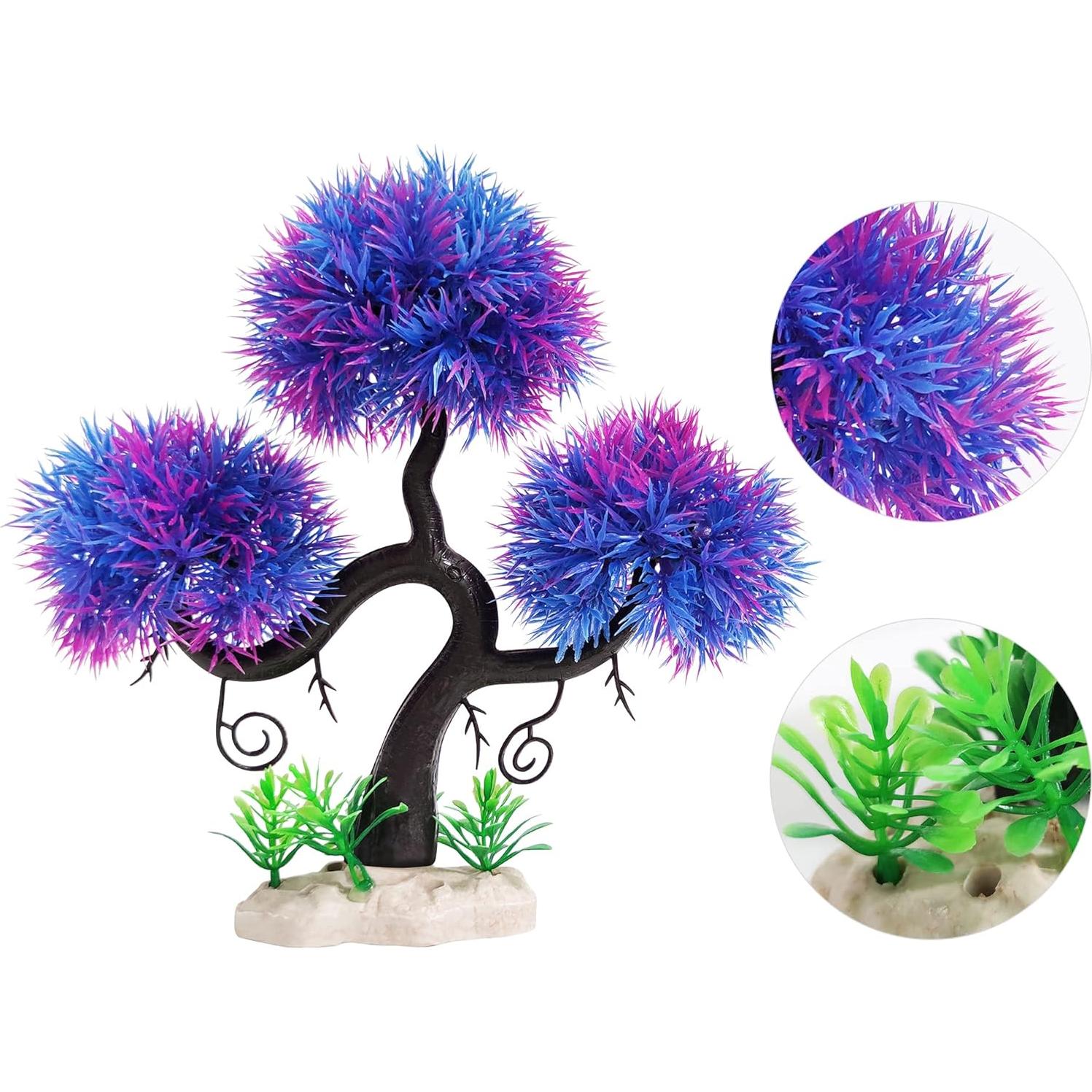 Decoraciones para Acuario Vtapliea - Plantas Artificiales 7 Piezas