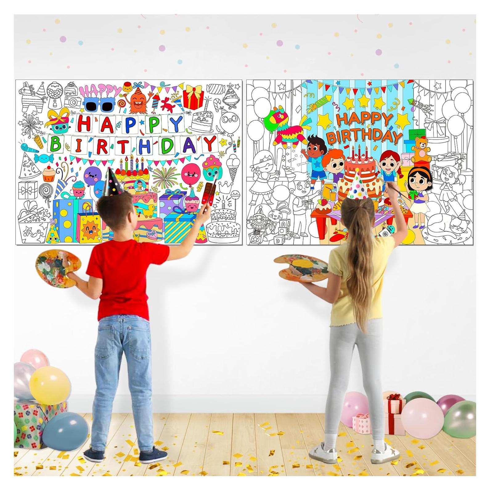 Paquete de 2 Pósters Gigantes para Colorear Cumpleaños Rossorha