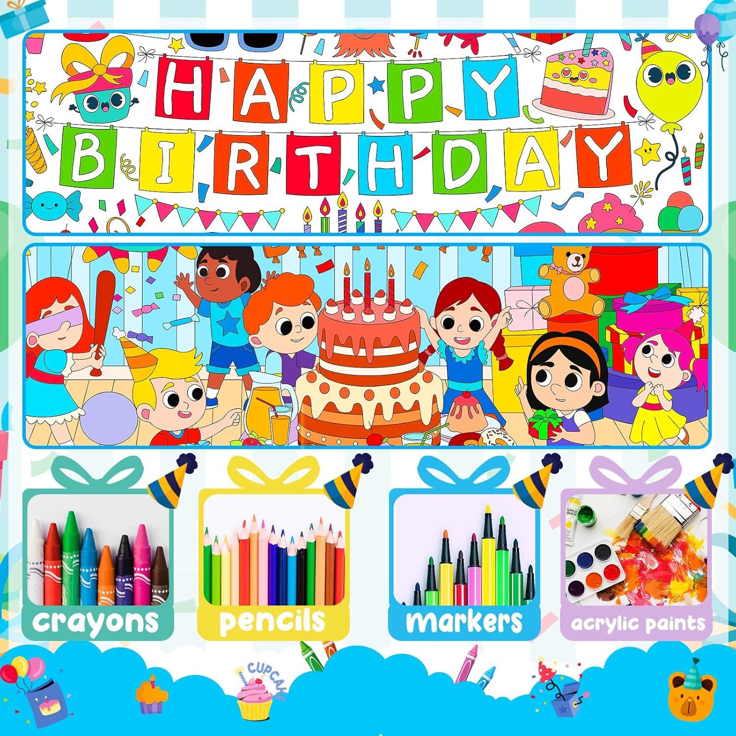 Paquete de 2 Pósters Gigantes para Colorear Cumpleaños Rossorha