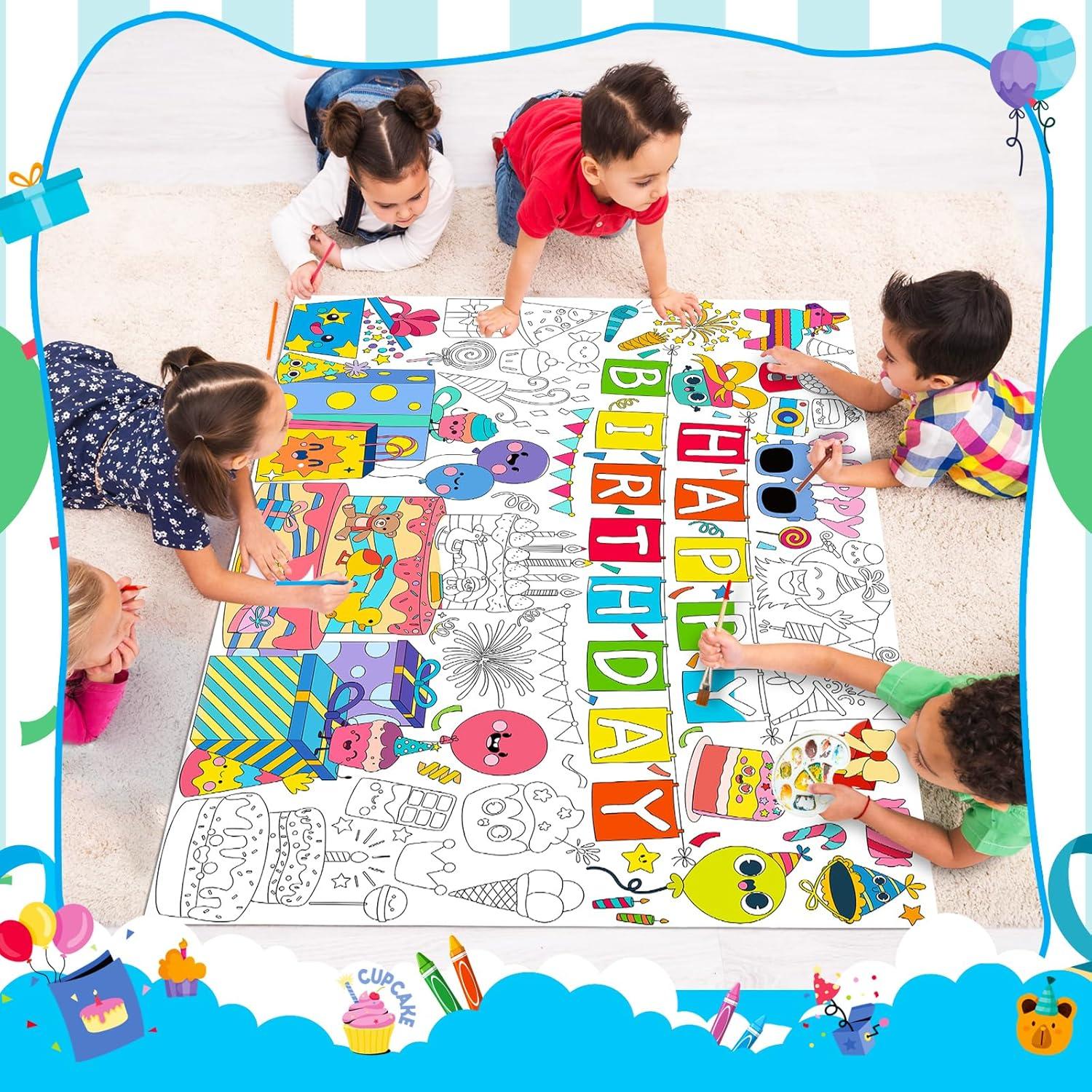 Paquete de 2 Pósters Gigantes para Colorear Cumpleaños Rossorha