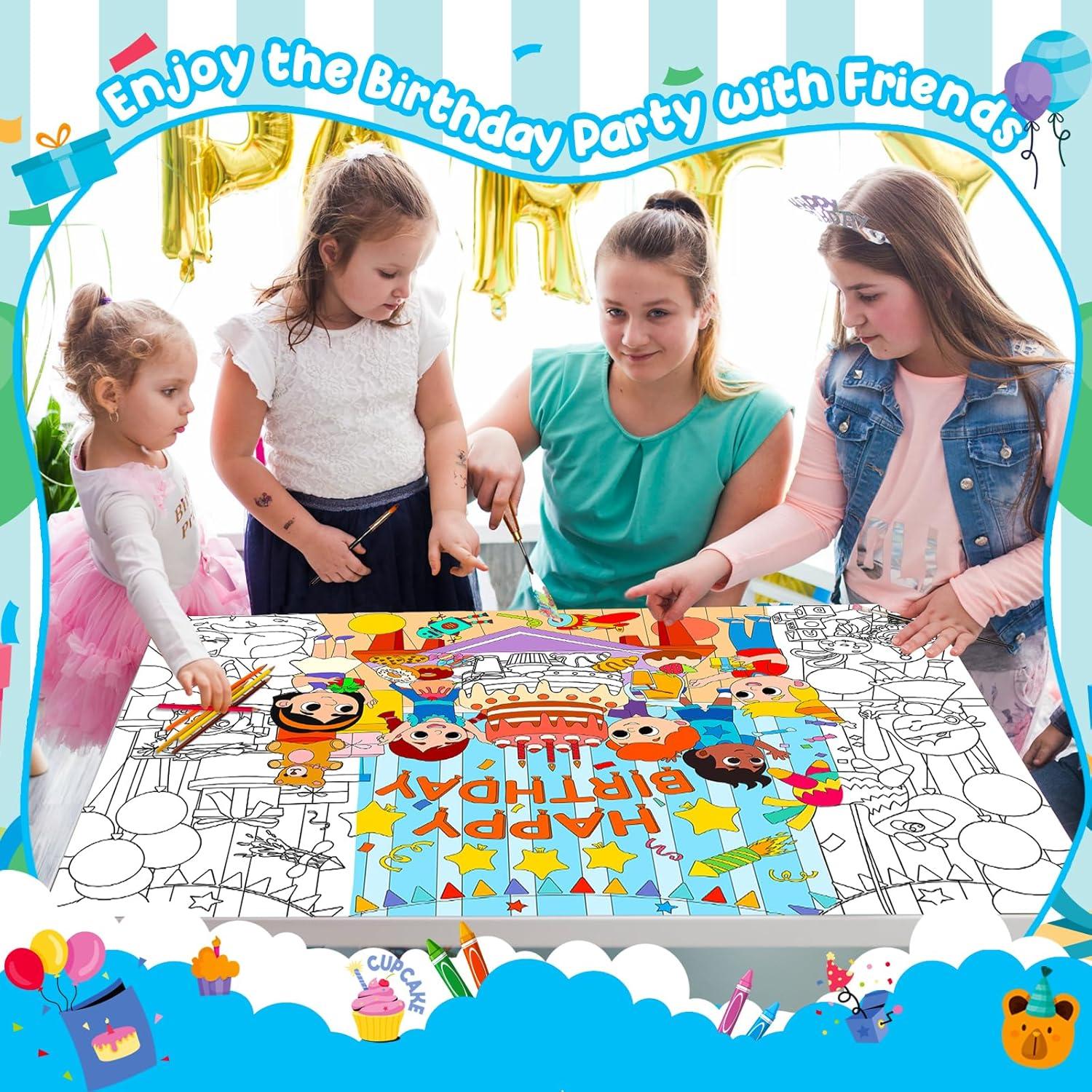 Paquete de 2 Pósters Gigantes para Colorear Cumpleaños Rossorha