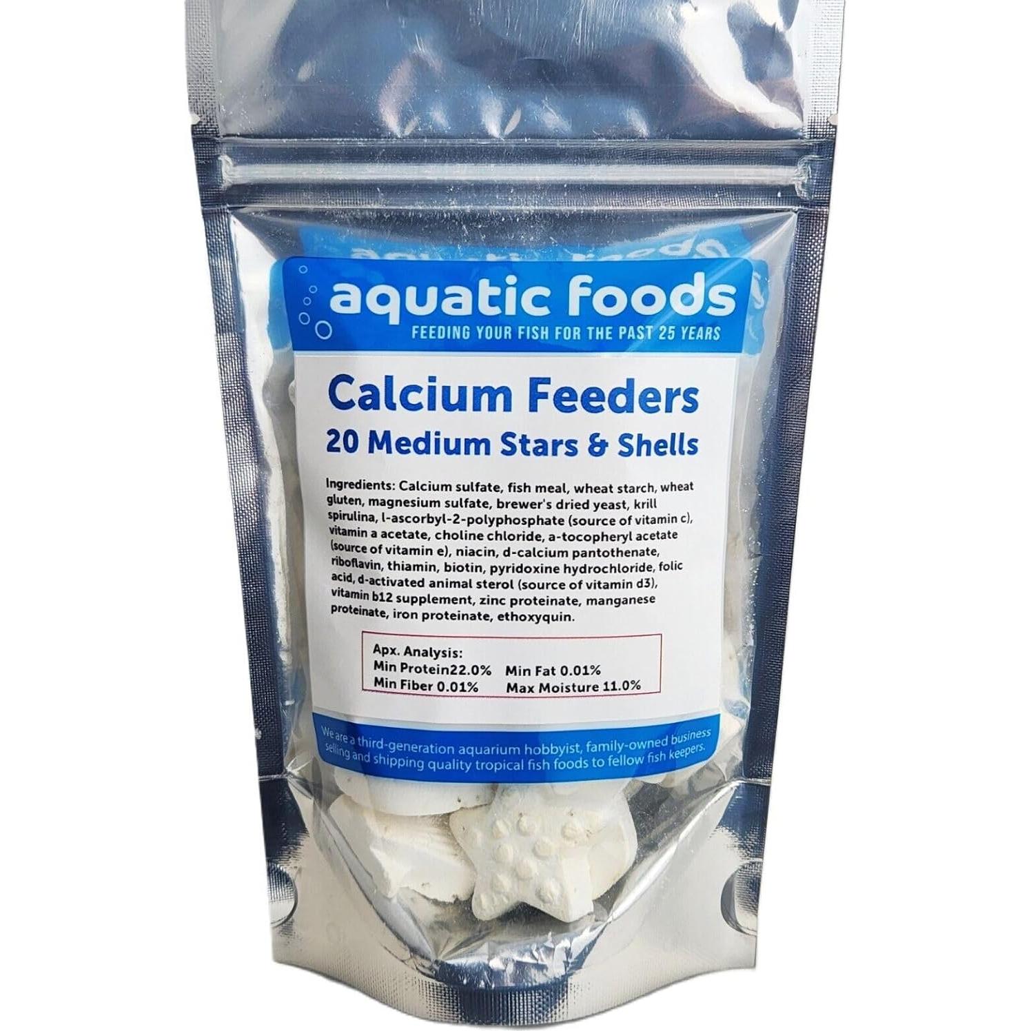Estrellas y Conchas de Calcio Aquatic Foods 20 Unidades para Peces