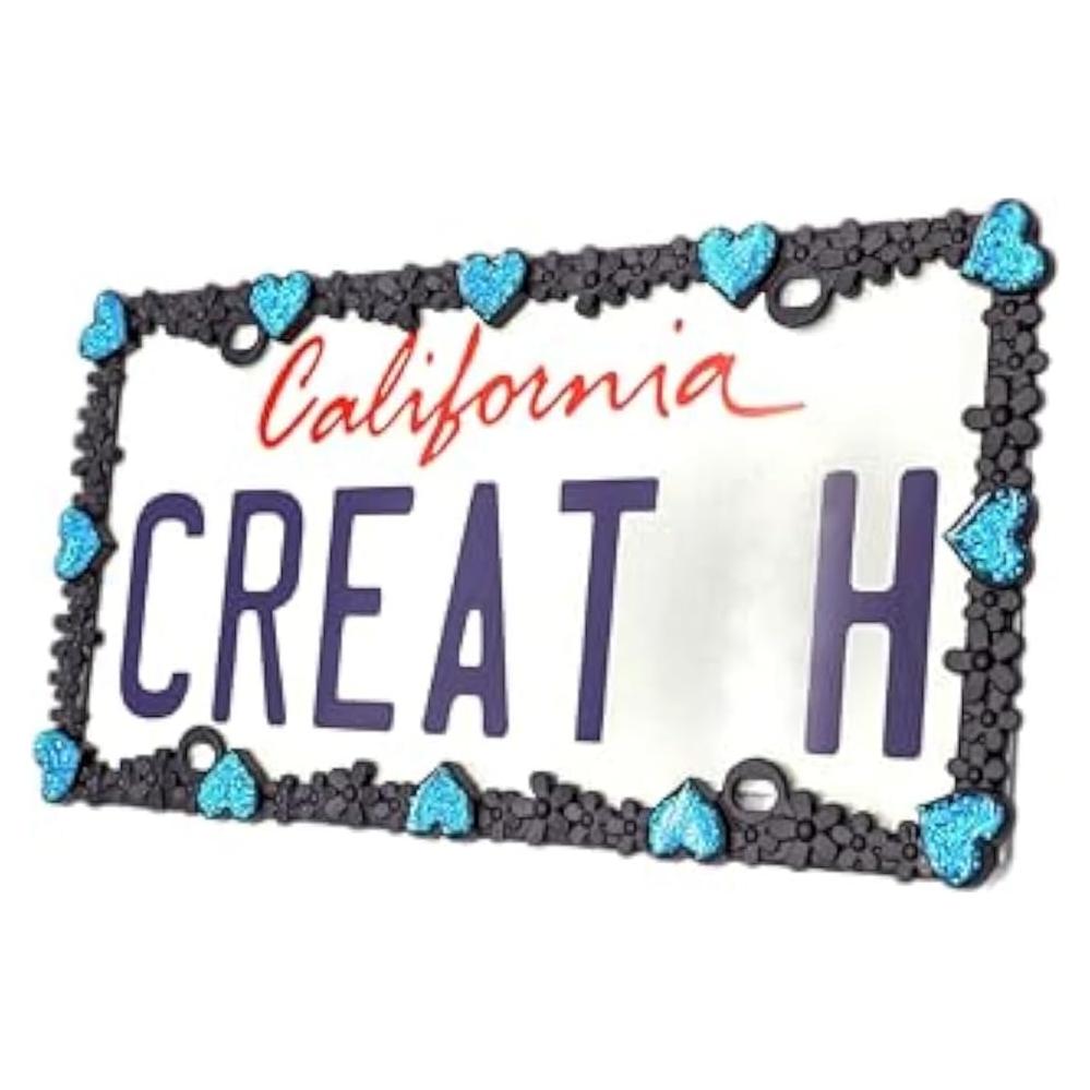 Marco de Placa de Licencia Creathome Corazón Margarita 30.5x15.5cm