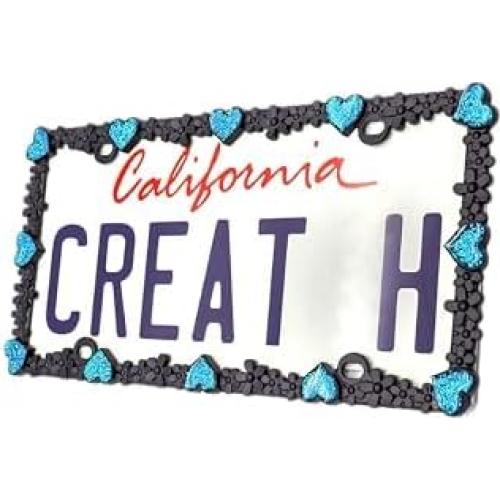 Marco de Placa de Licencia Creathome Corazón Margarita 30.5x15.5cm