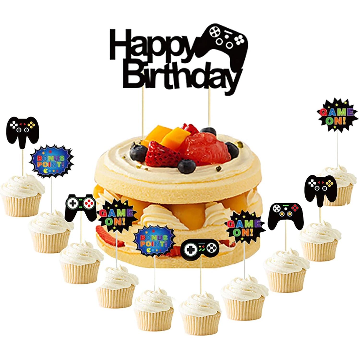 Adorno de Pastel de Videojuegos BIEUFBJI 11 Piezas Azul