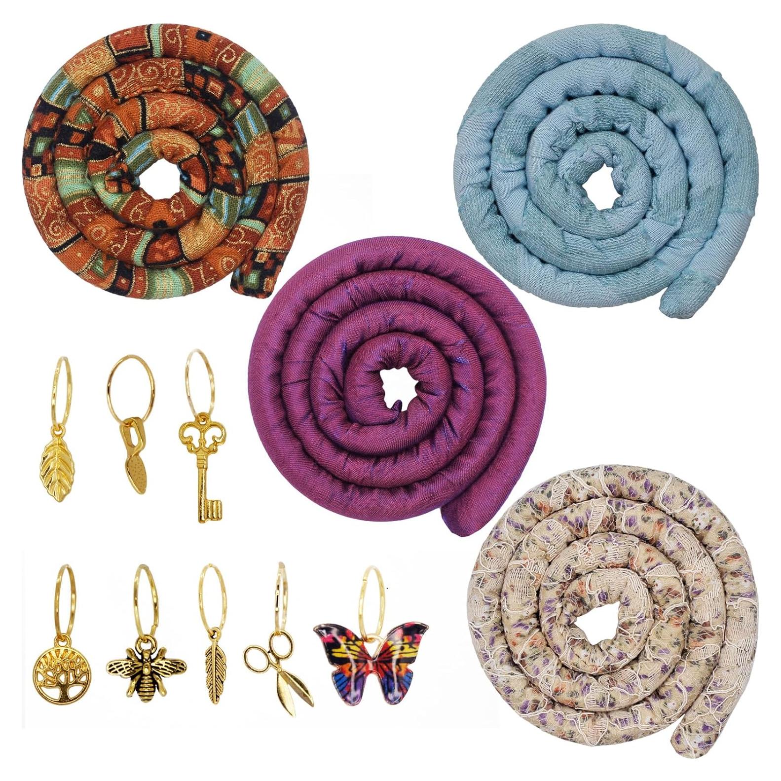 4 Lazos para Dreadlocks Coloridos - Accesorios para Cabello Rizado