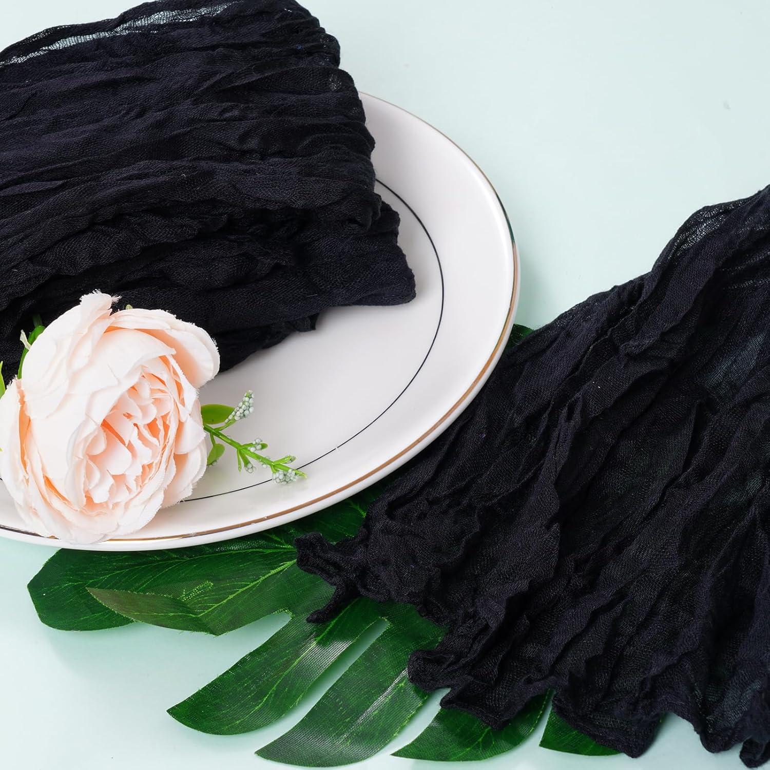 Juego de 12 Servilletas de Gasa Nydotd 50x50 cm Rústicas Negras