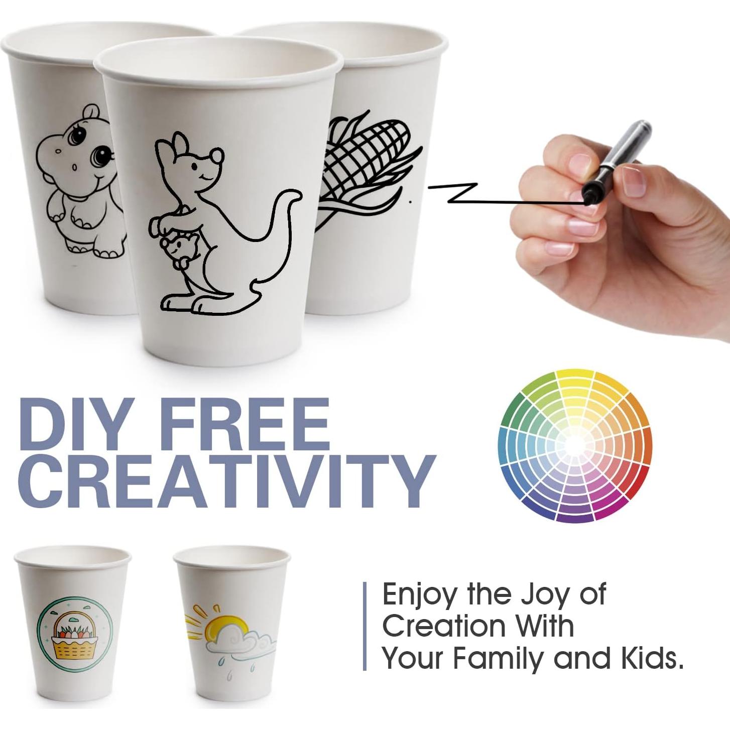 Tazas de Café Desechables Ginkgo 16 oz con Tapas y Mangas - 100 Unidades