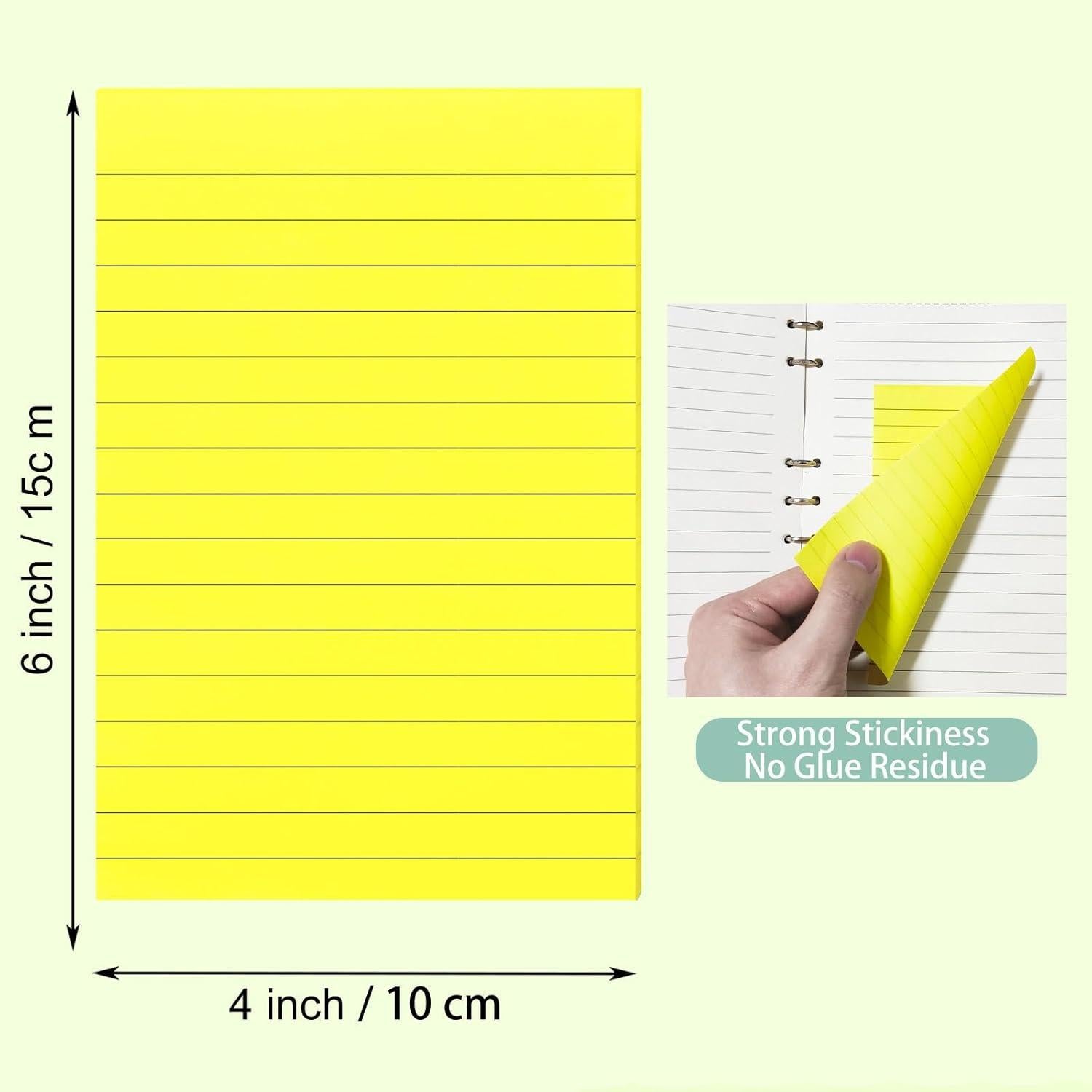 Paquete de 24 Notas Adhesivas Rayadas EMWNG 10.16x15.24 cm