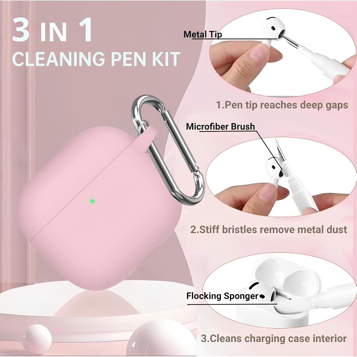 Funda de Silicona para AirPods 4 Gen 2024 con Kit de Limpieza