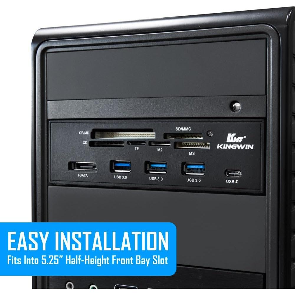 Hub USB 3.0 Kingwin KW525-3U3CR con Lector de Tarjetas SD y USB-C