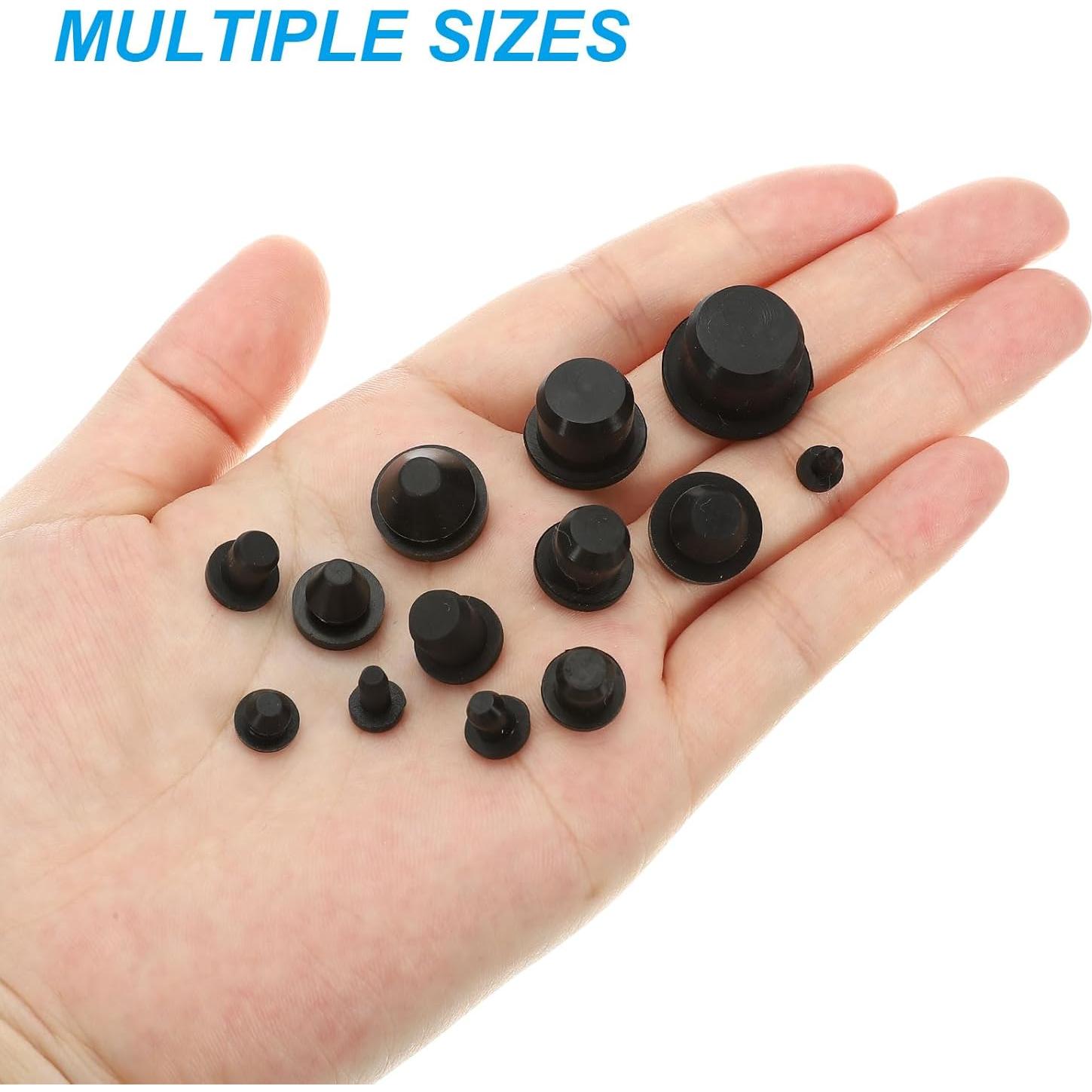 Tapones de Silicona PATIKIL T-Hole 2.5mm Negro - Paquete de 20