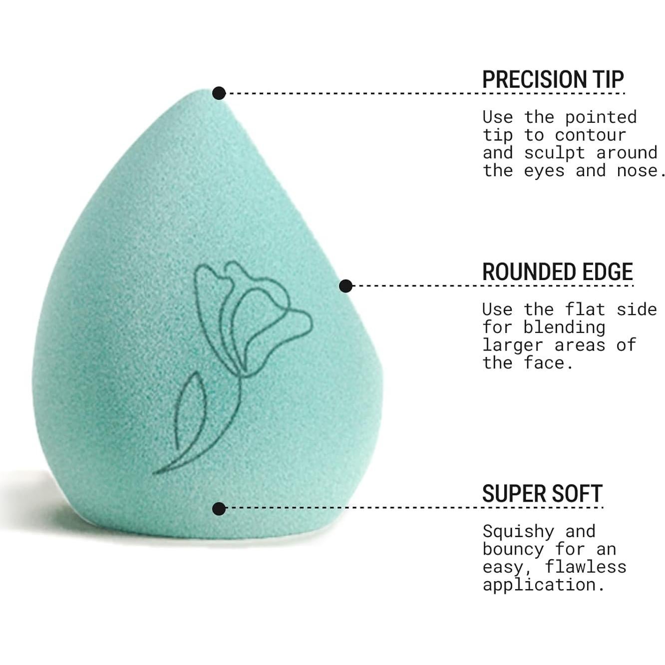 Esponja de Maquillaje JUNO & Co. Doble Capa Microfibra Verde