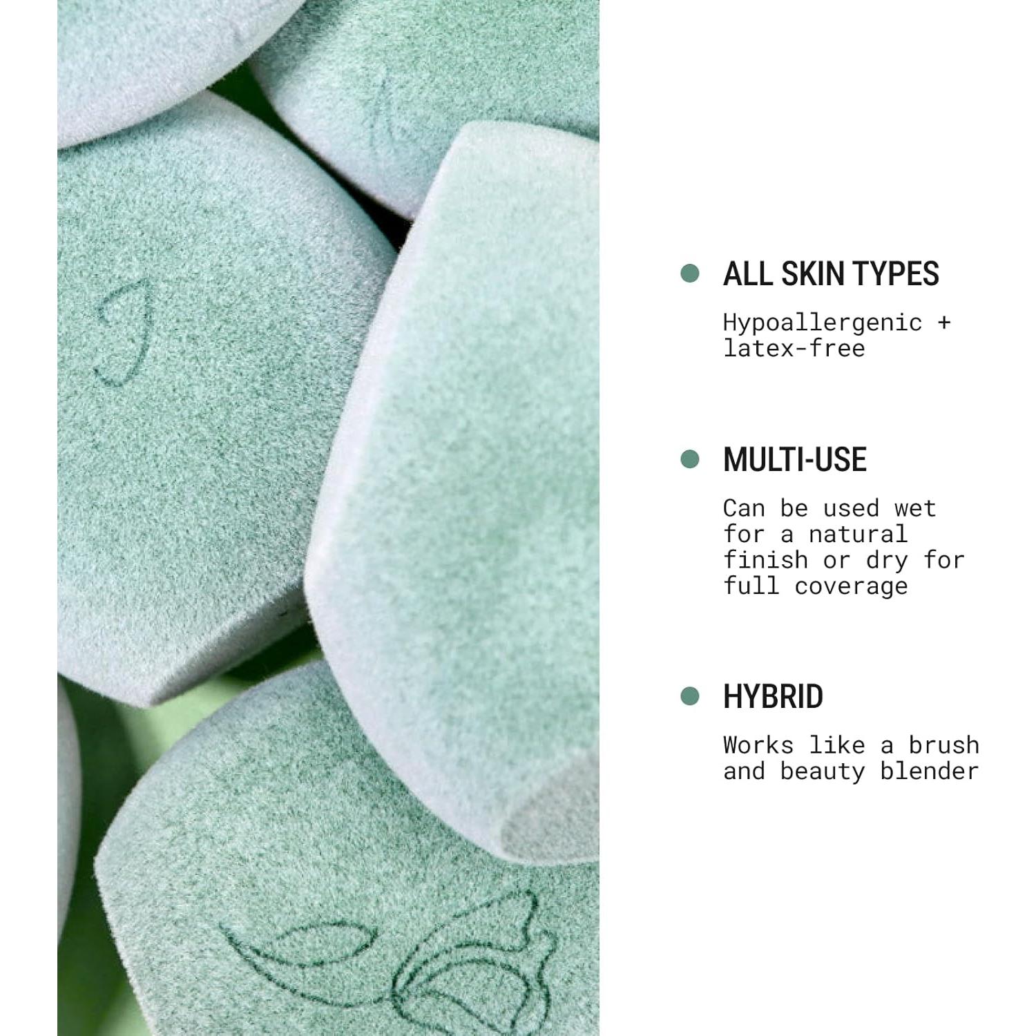 Esponja de Maquillaje JUNO & Co. Doble Capa Microfibra Verde