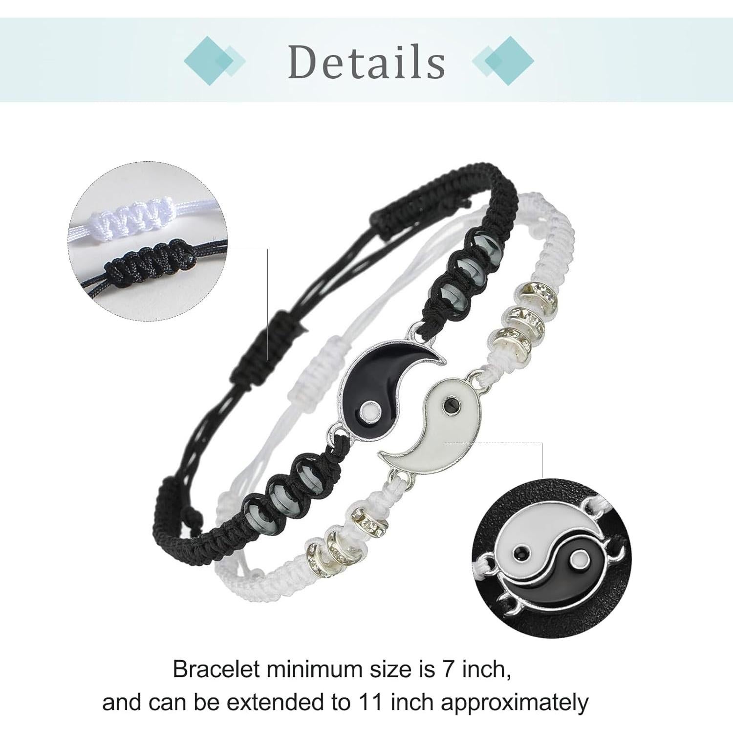 Pulseras de Amistad Yin Yang Ajustables ButiShop - Regalo Ideal