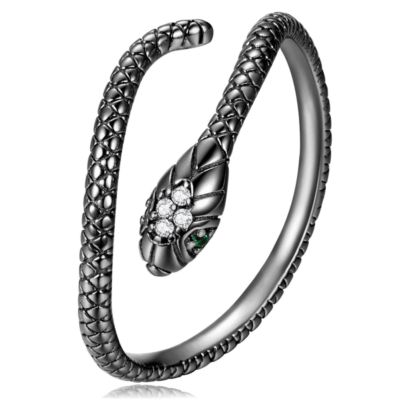 Anillo de Serpiente BISAER Ajustable 925 Plata Esterlina