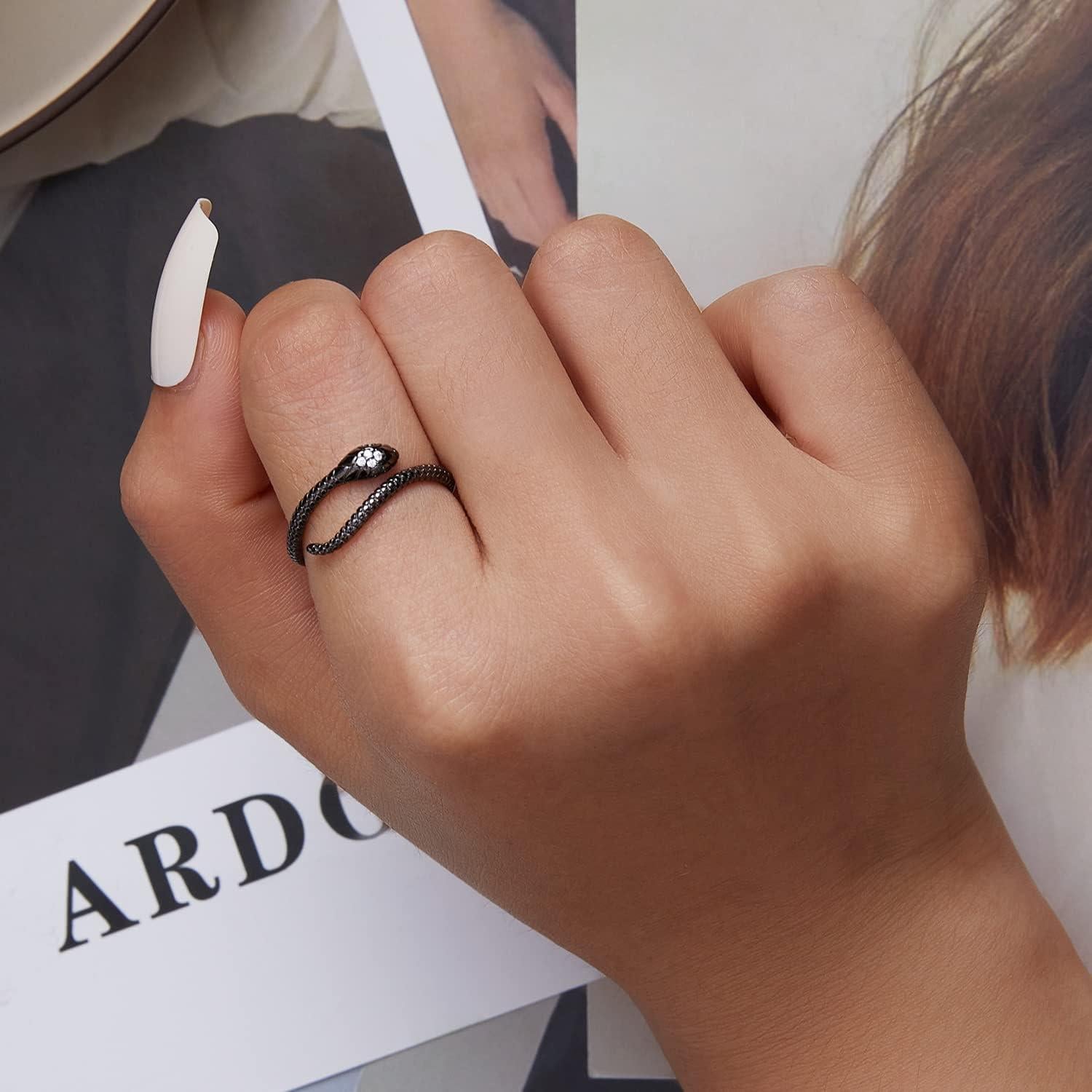 Anillo de Serpiente BISAER Ajustable 925 Plata Esterlina