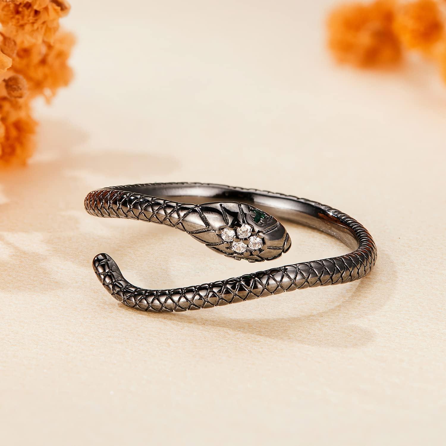 Anillo de Serpiente BISAER Ajustable 925 Plata Esterlina