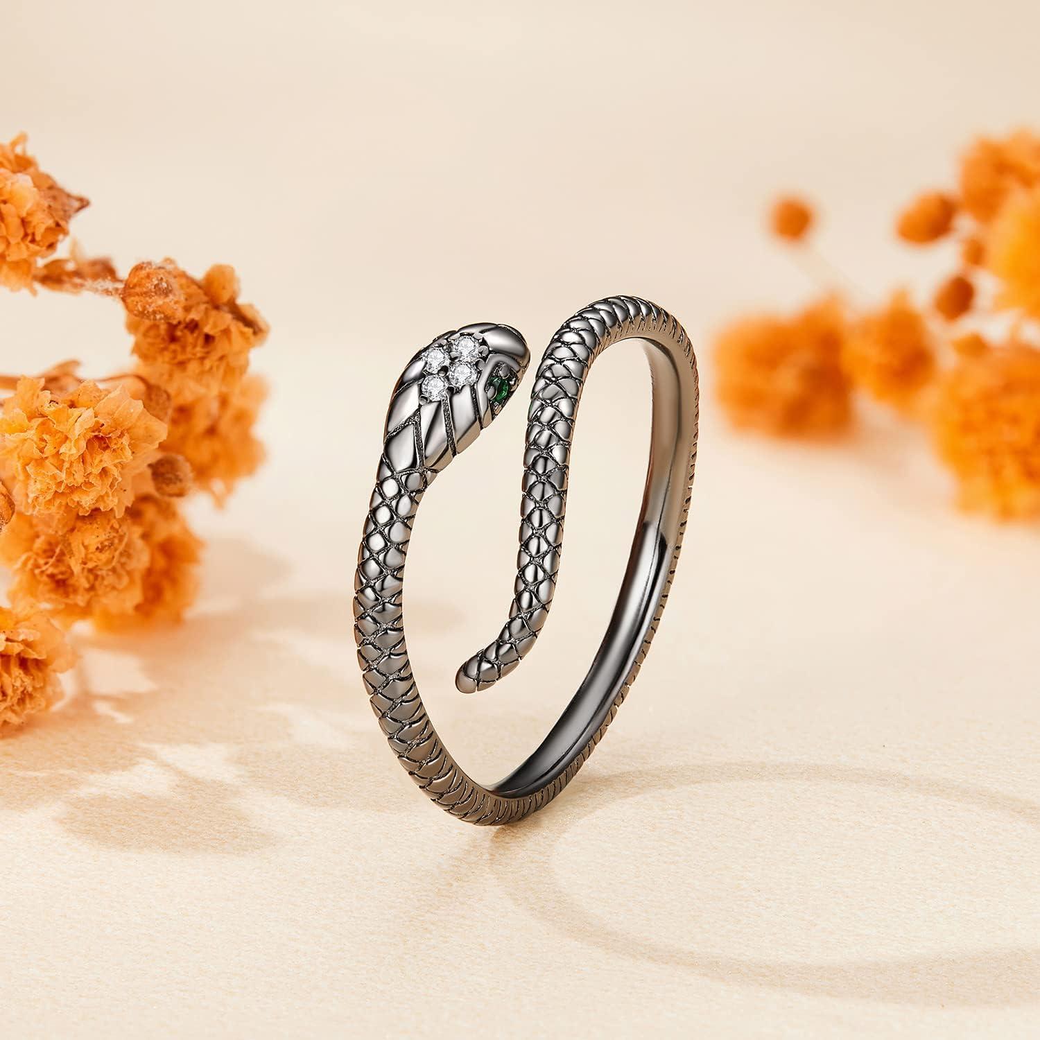 Anillo de Serpiente BISAER Ajustable 925 Plata Esterlina