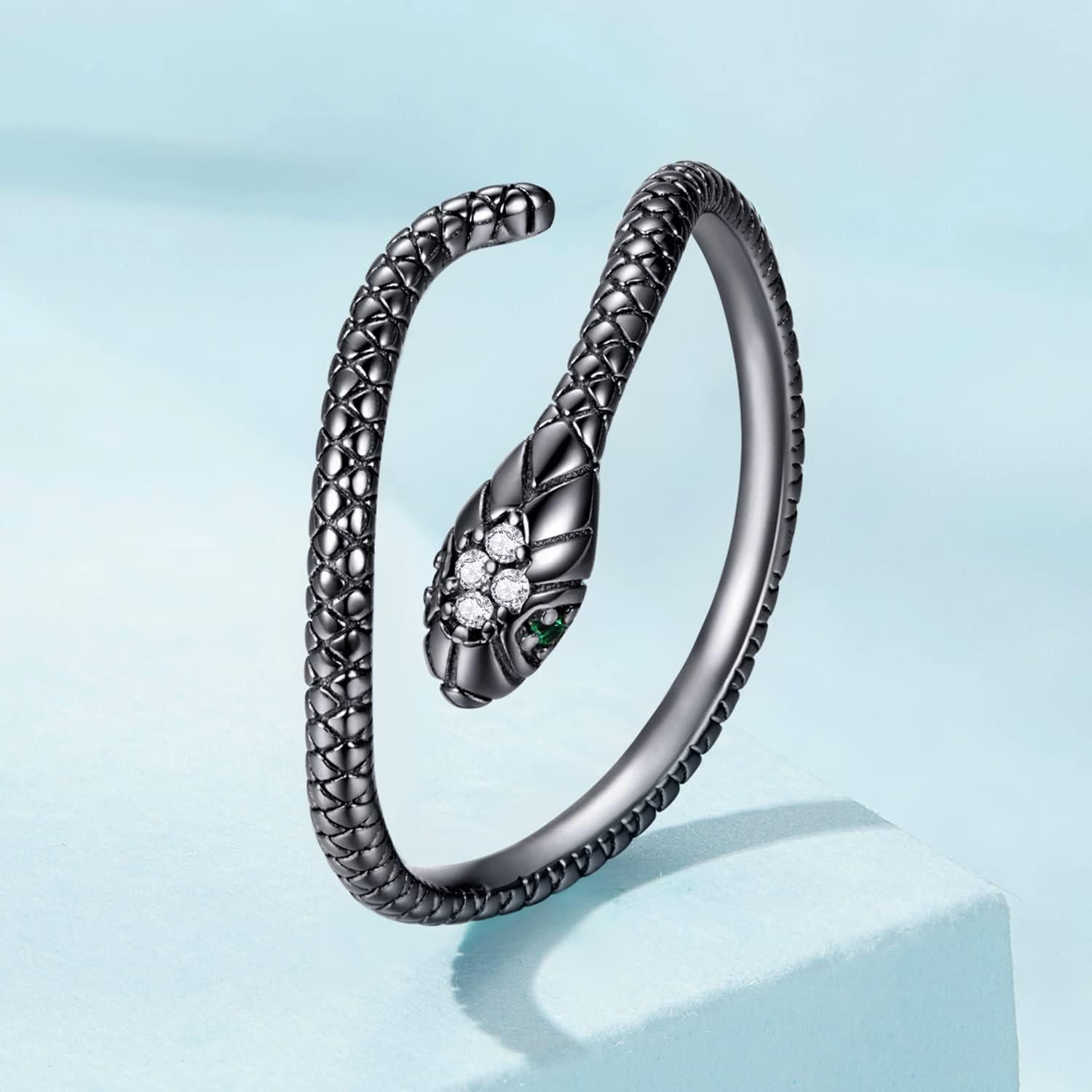 Anillo de Serpiente BISAER Ajustable 925 Plata Esterlina