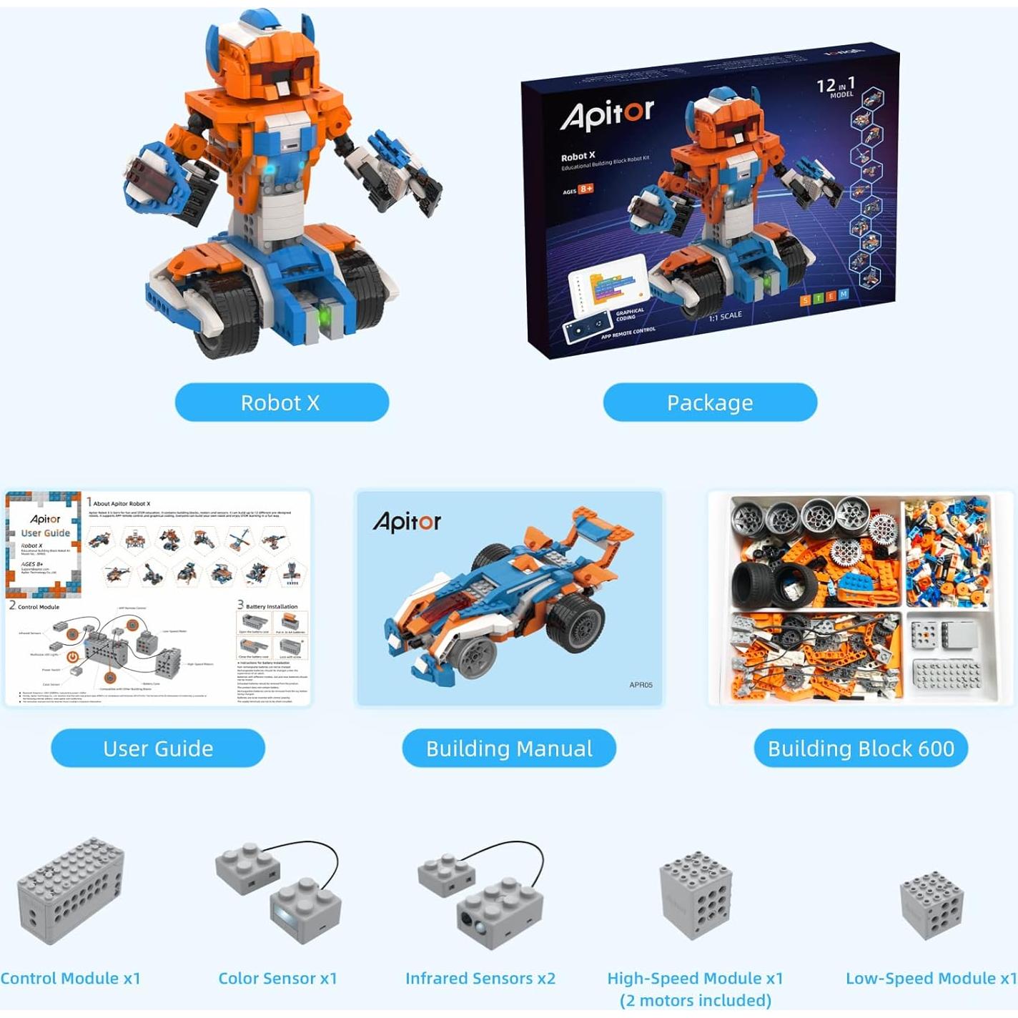 Kit Robótica 12 en 1 Apitor Robot X Programable STEM