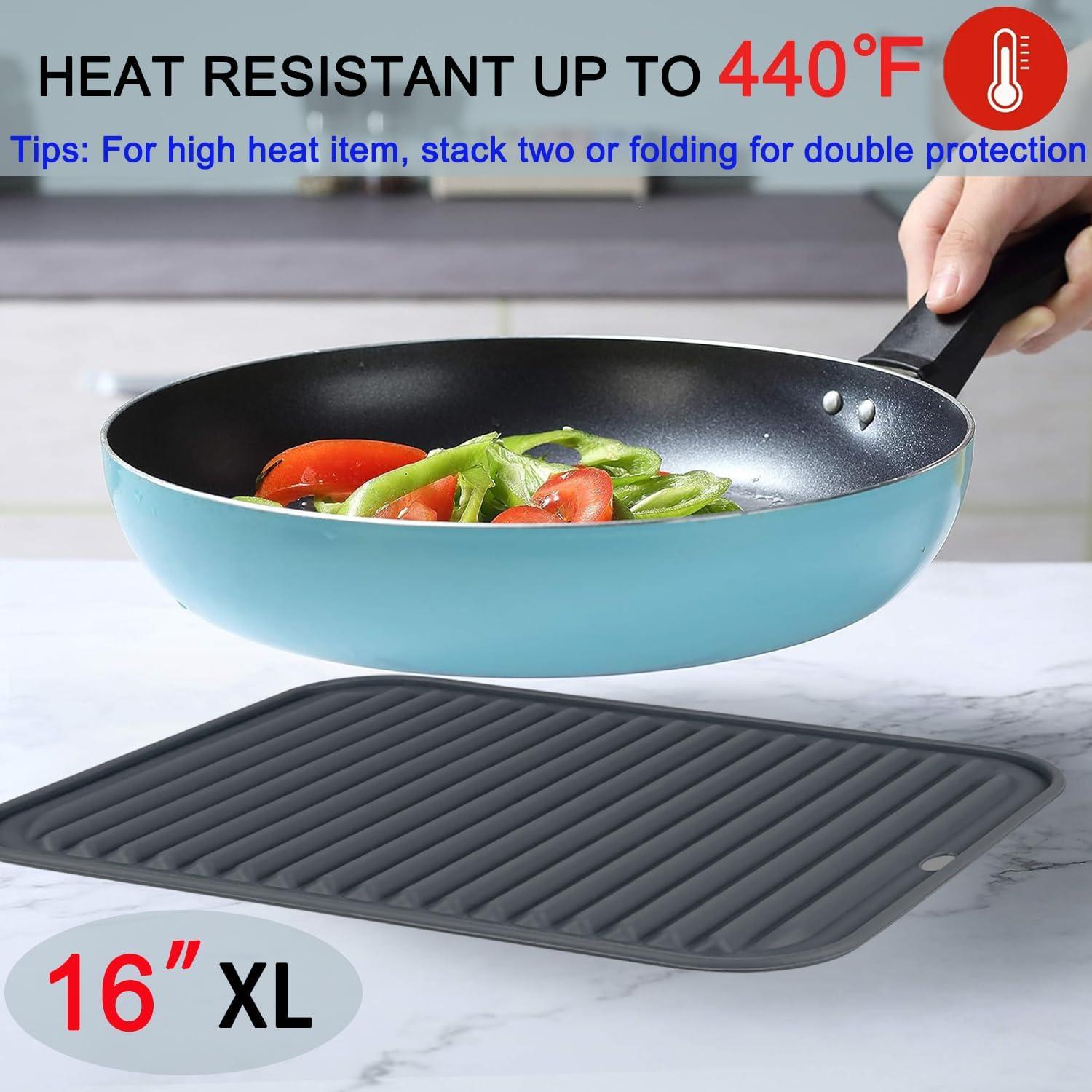 Trivete de Silicona Extra Grande Negro 40.64x30.48 cm Resistente al Calor