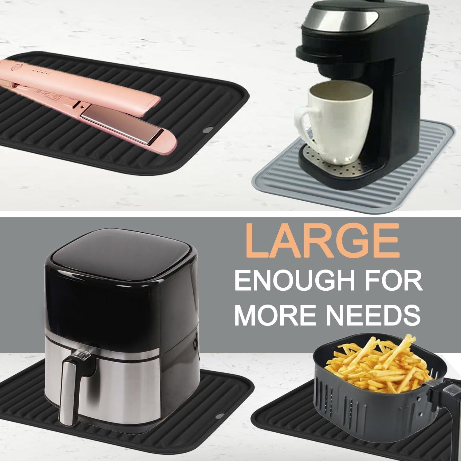 Trivete de Silicona Extra Grande Negro 40.64x30.48 cm Resistente al Calor