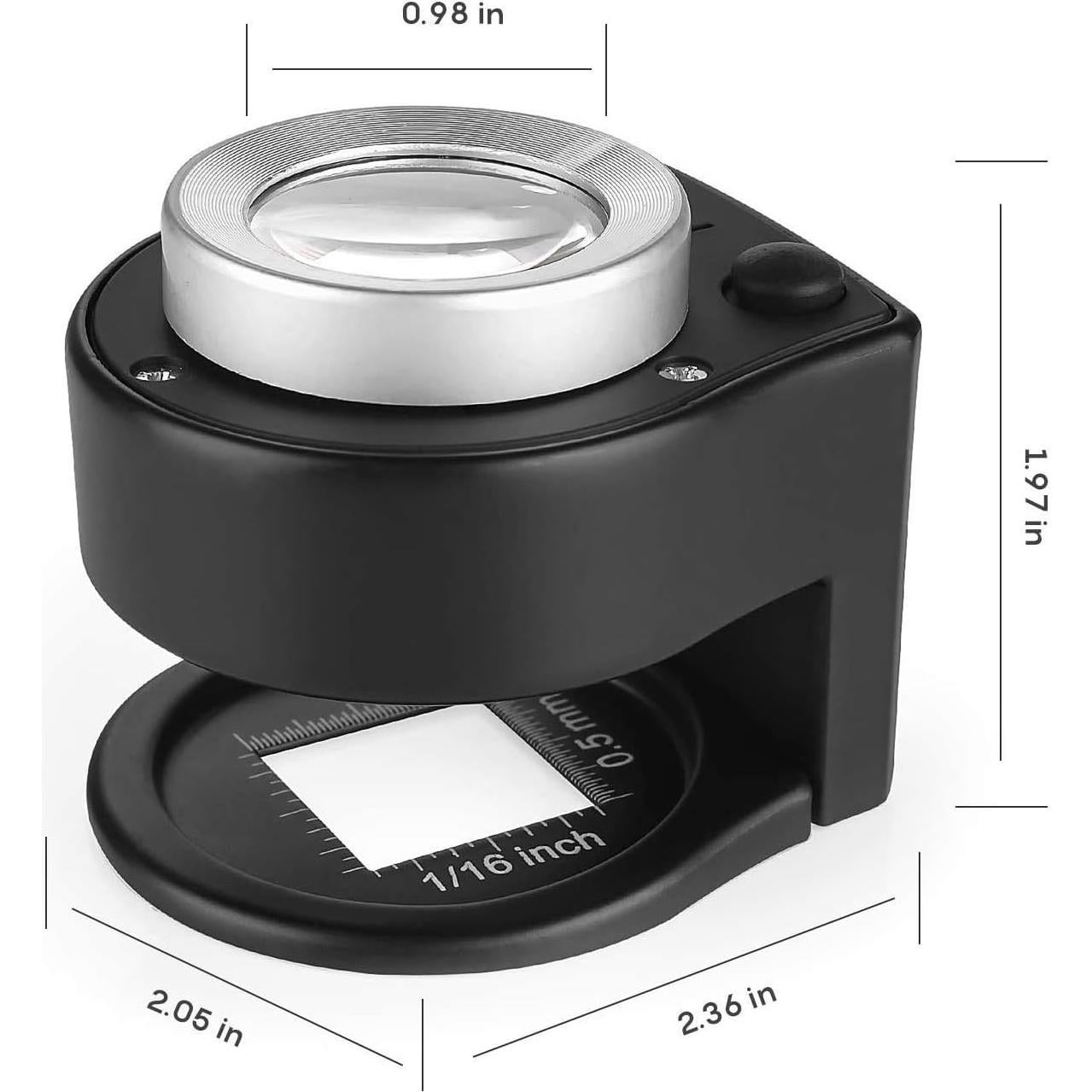 Lupa 30X Amoper con 6 luces LED y estuche negro