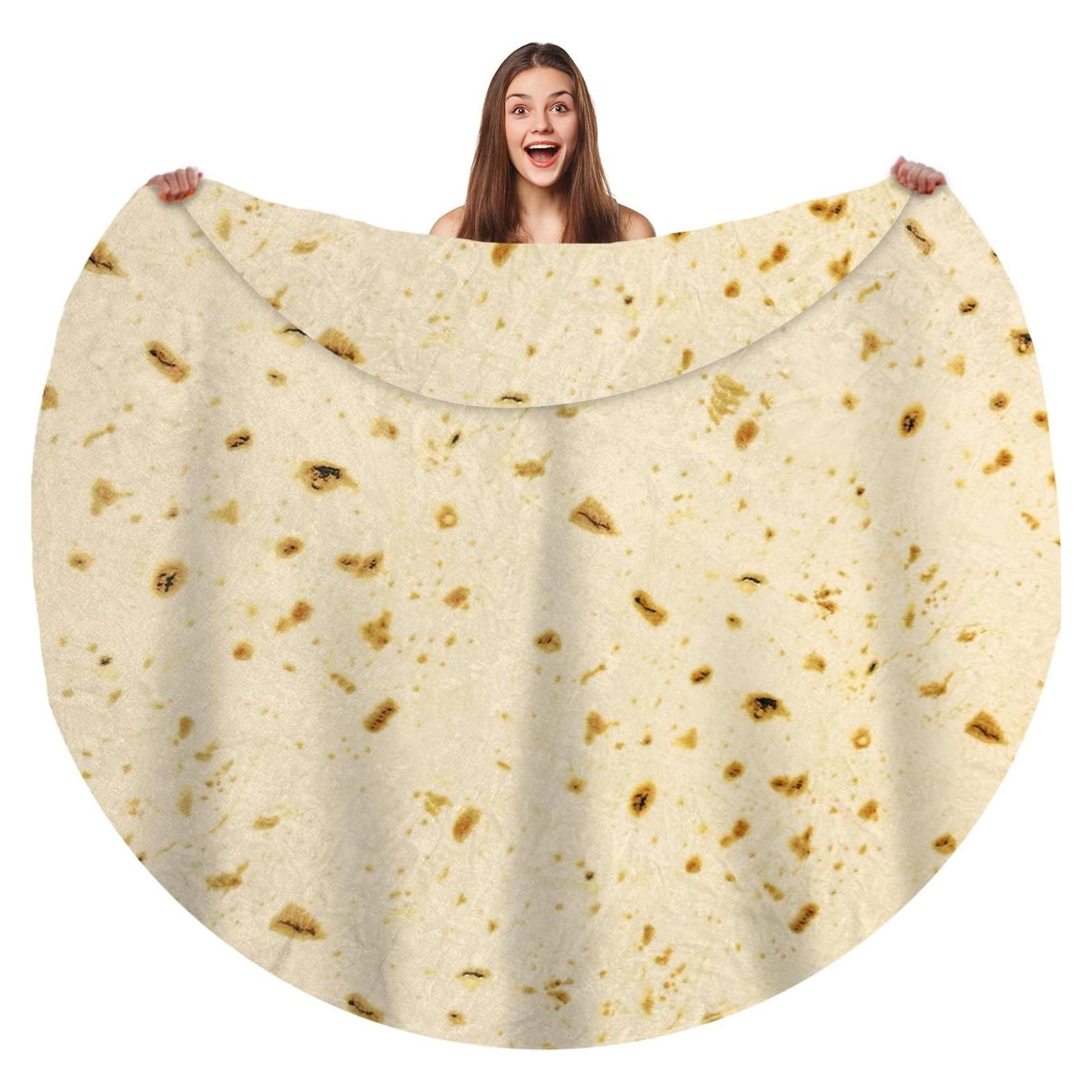 Manta Tortilla Bcareself Doble Cara 152 cm Beige Franela